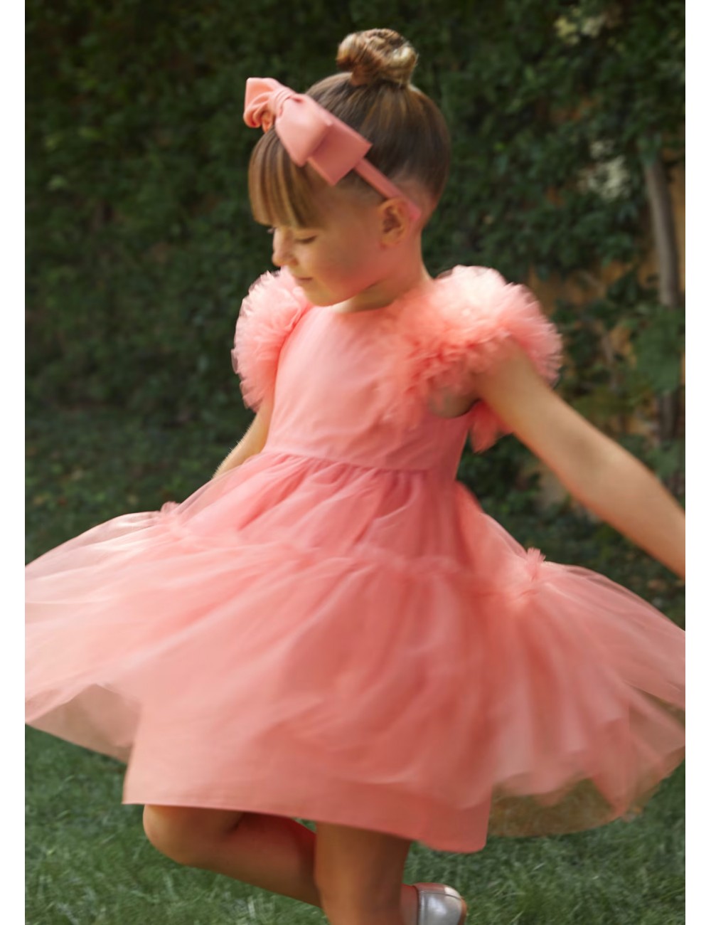 047 VESTITO ABEL E LULA ABITO TULLE BAMBINA KIDS GIRL VESTITITNO CERIMONIA 05047