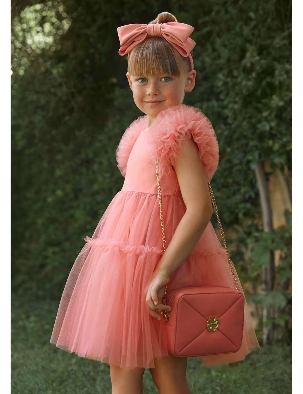 047 VESTITO ABEL E LULA ABITO TULLE BAMBINA KIDS GIRL VESTITITNO CERIMONIA 05047