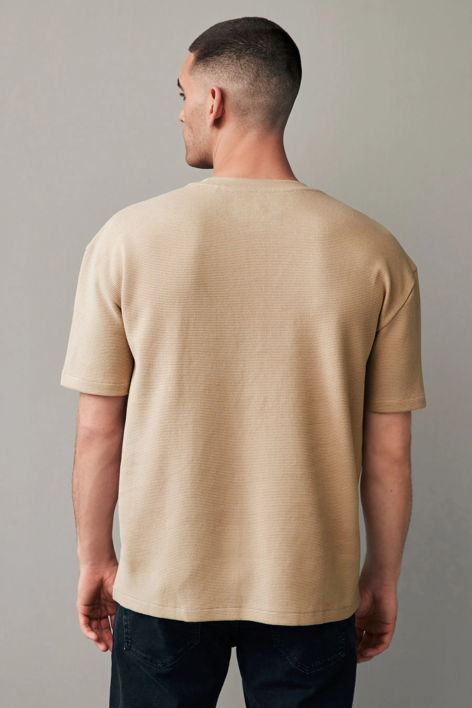 100% Cotone T-Shirt Microwaffle testurizzata    