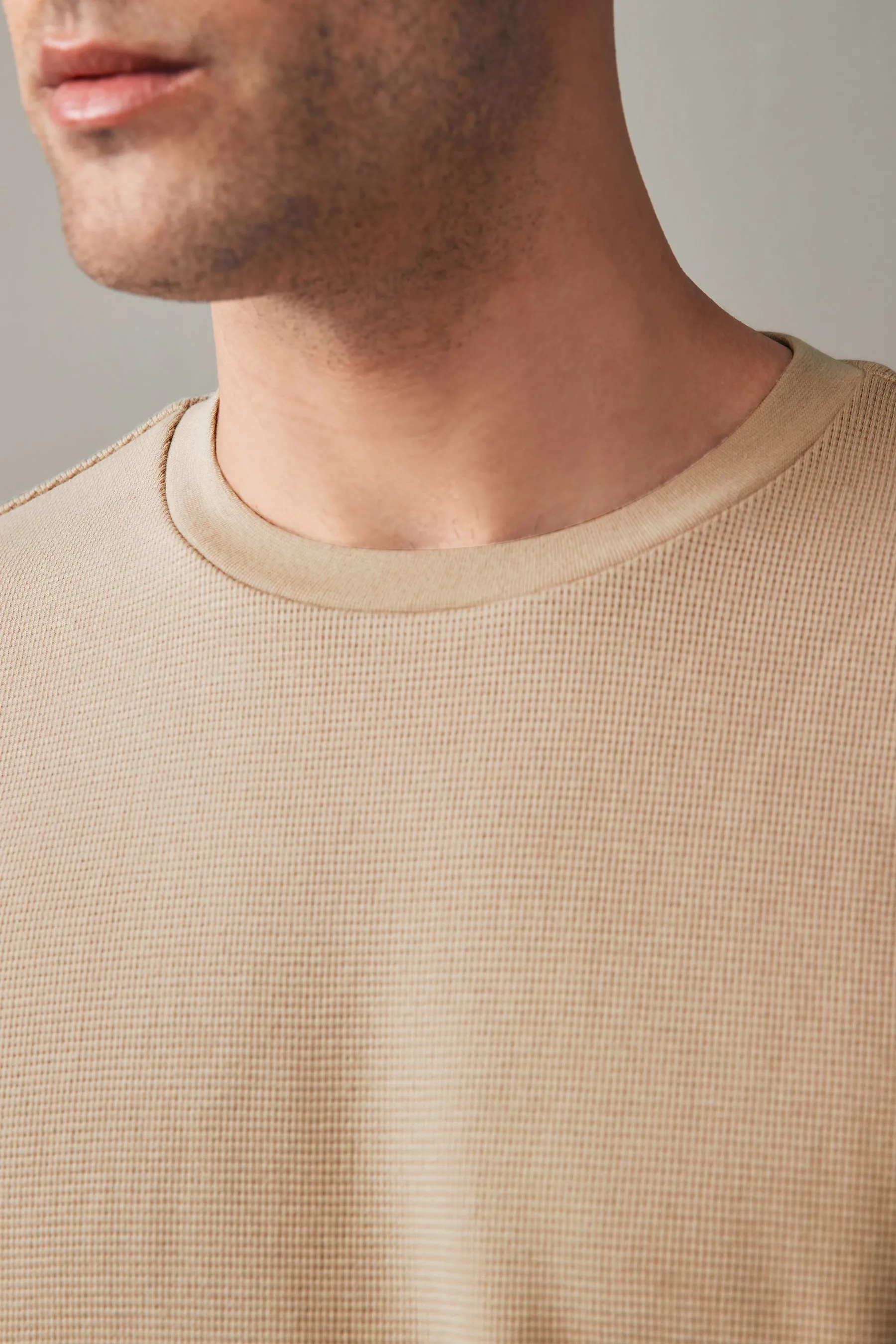 100% Cotone T-Shirt Microwaffle testurizzata    