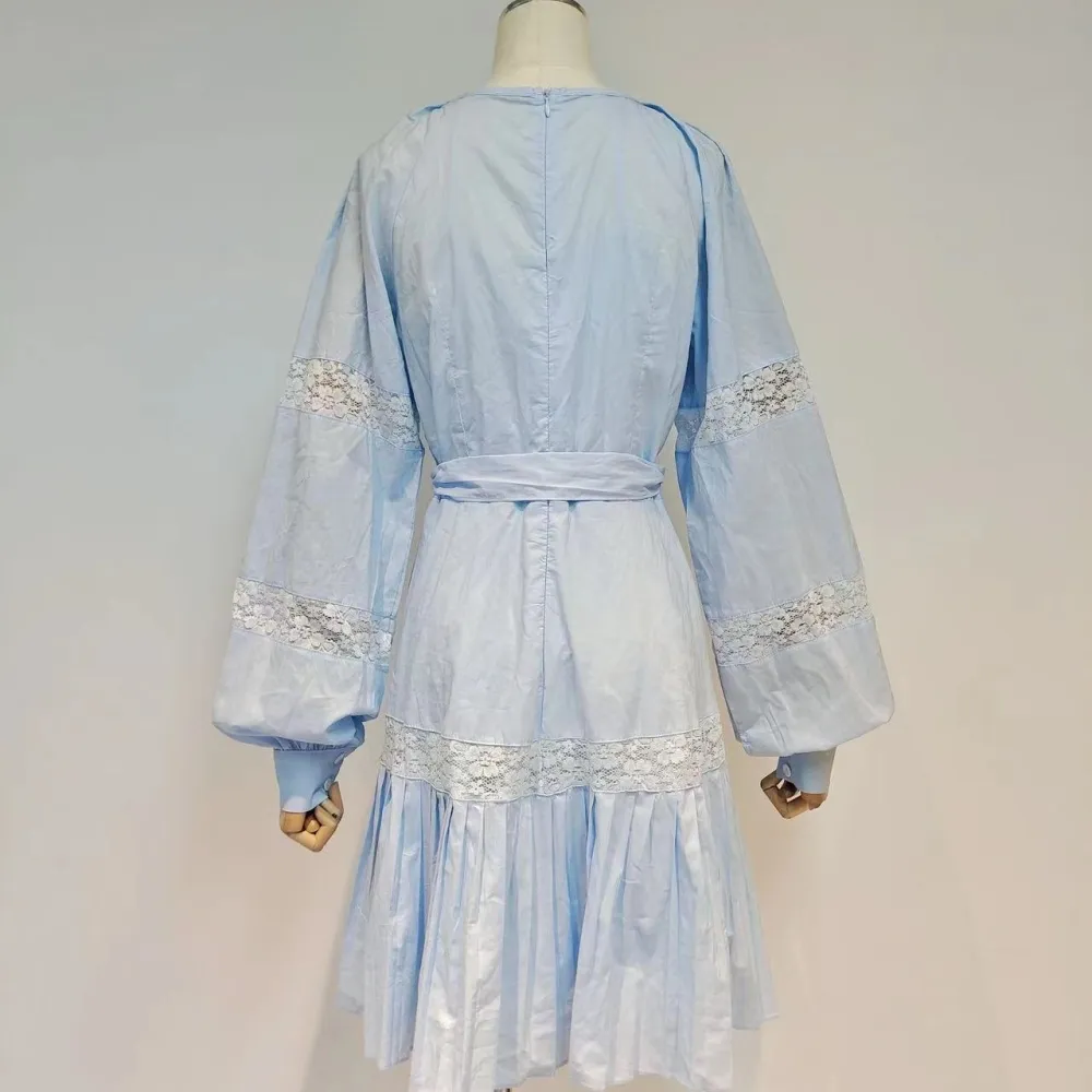 2024 e nuovo stile abito da principessa francese abito blu con piccola fragranza di fascia alta per l'estate da donna