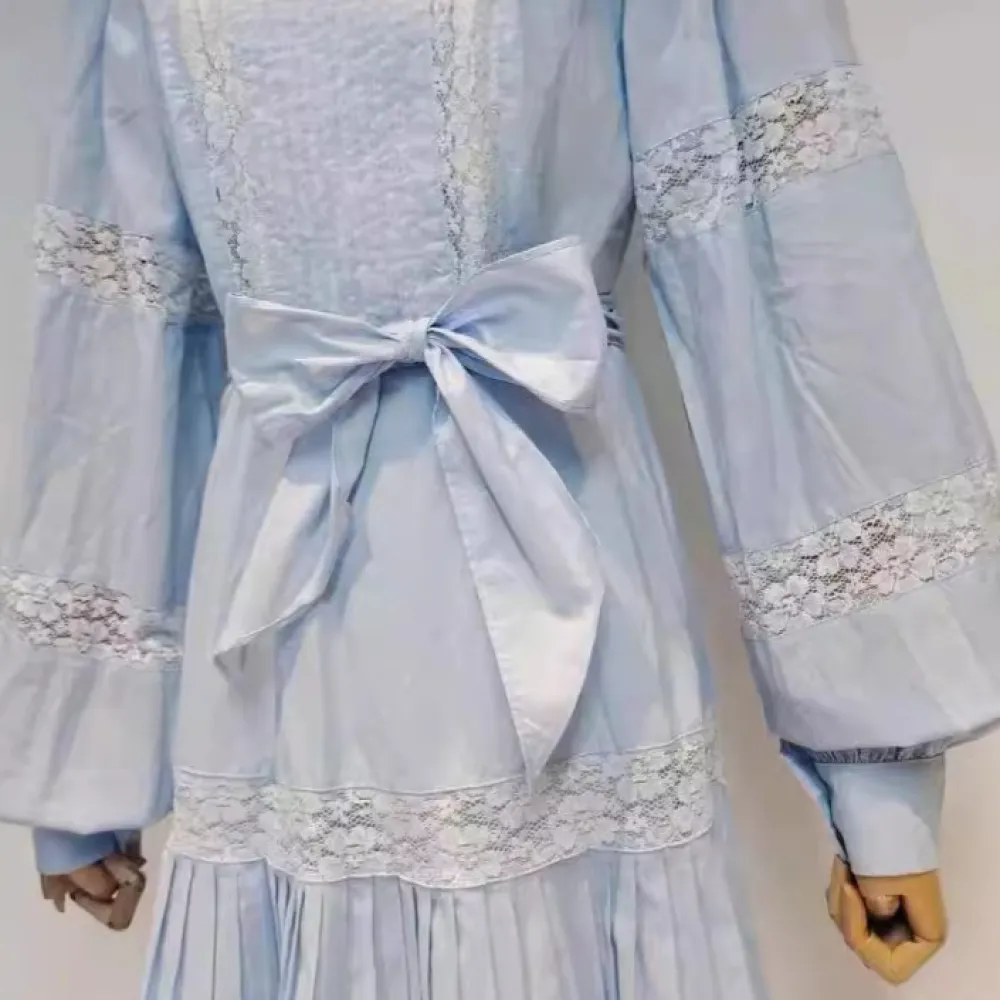 2024 e nuovo stile abito da principessa francese abito blu con piccola fragranza di fascia alta per l'estate da donna