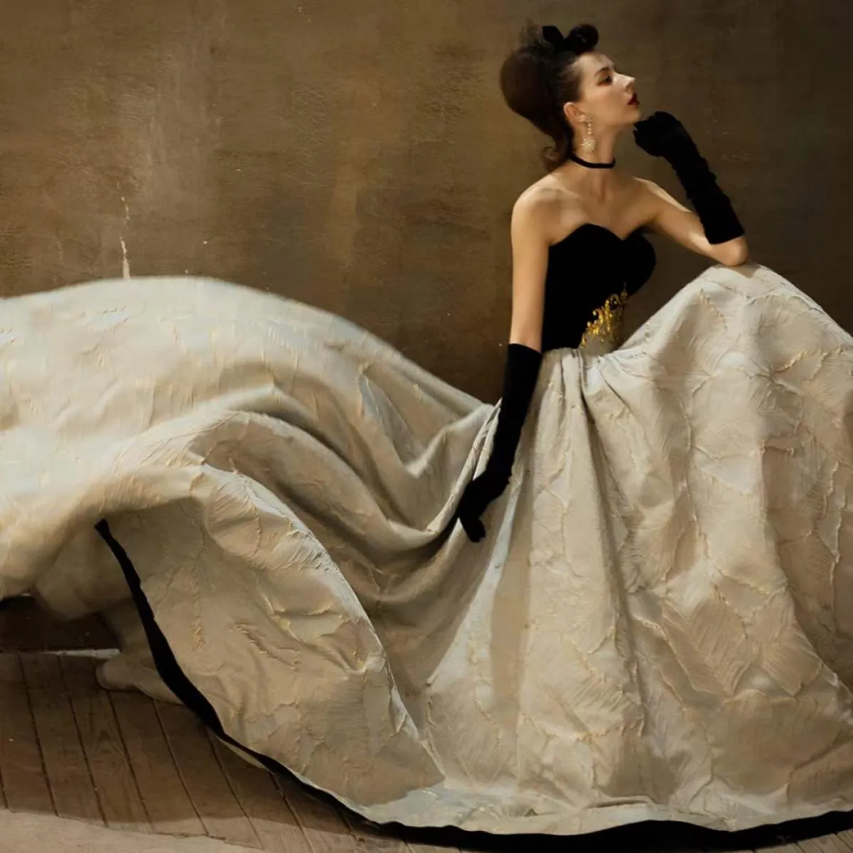 Abito da sera elegante in velluto con colletto a cuore Abito da sposa da sposa Abito da banchetto Abito da principessa affascina