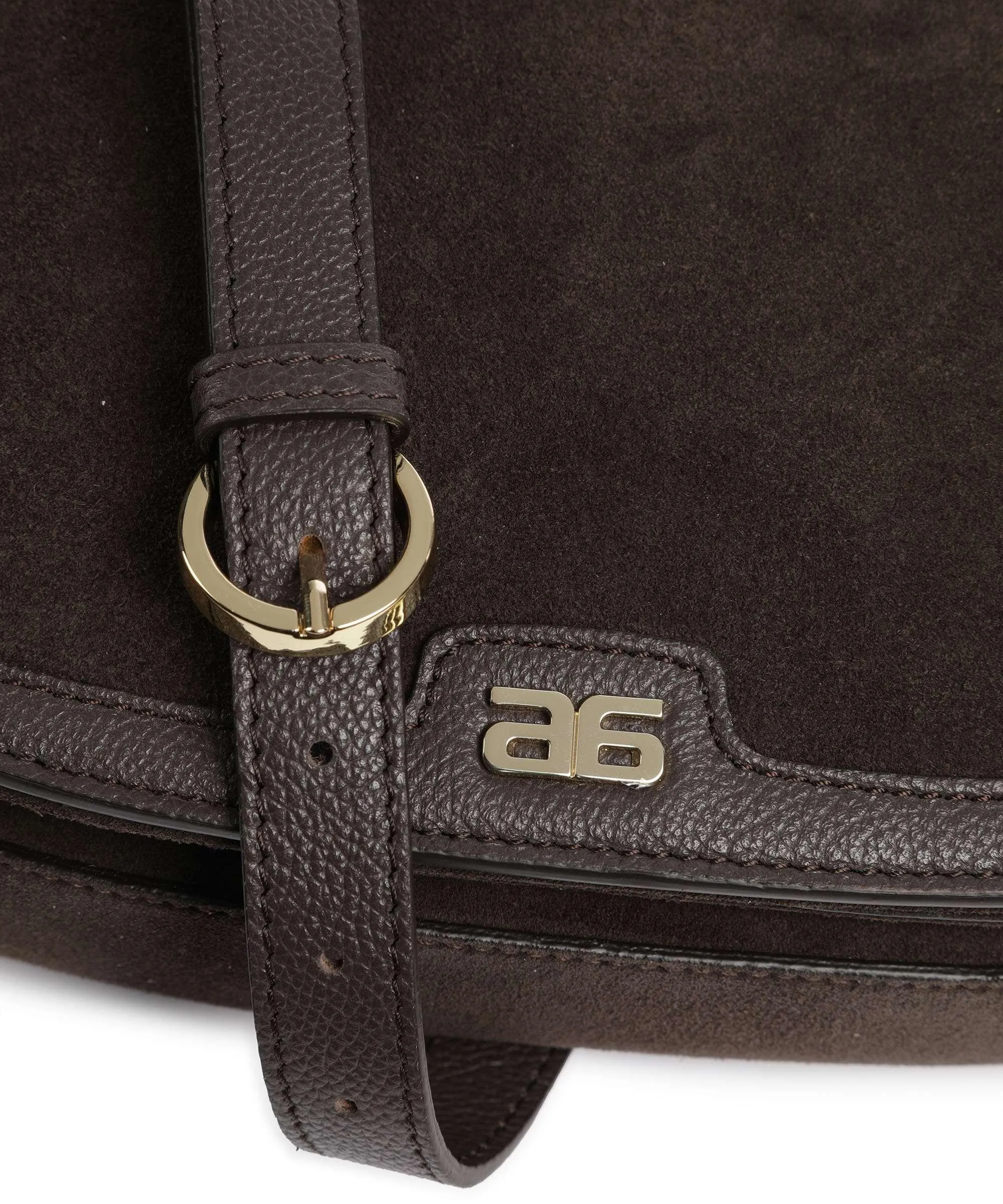  Abro Suede Rosalia Borsa a tracolla pelle bovina ruvida, pelle di vacchetta grana marrone scuro  
