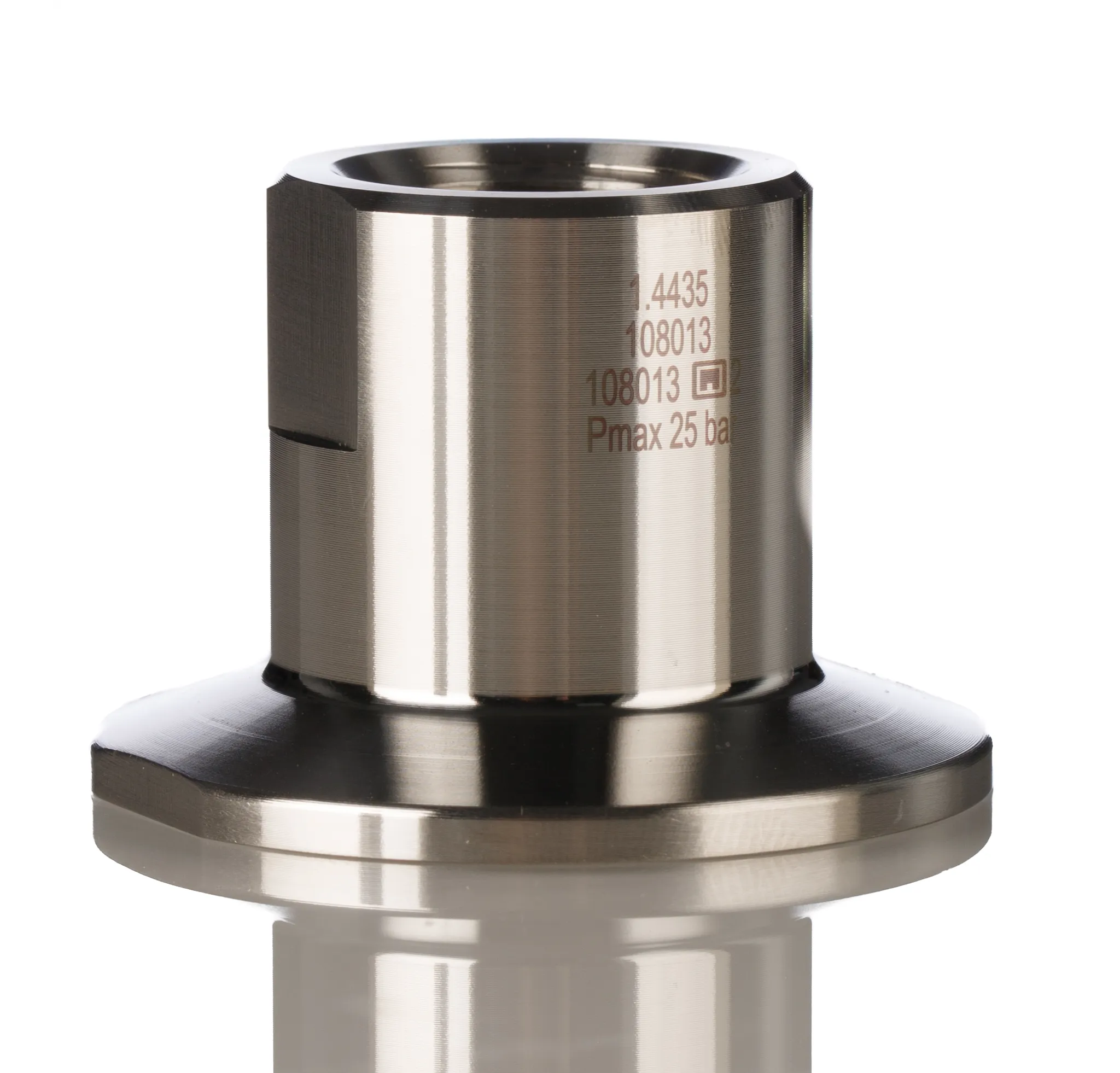 Adattatore a morsetto ifm electronic per uso con Sensori G1/2 con raccordo igienico in serbatoi o sistemi di tubazioni