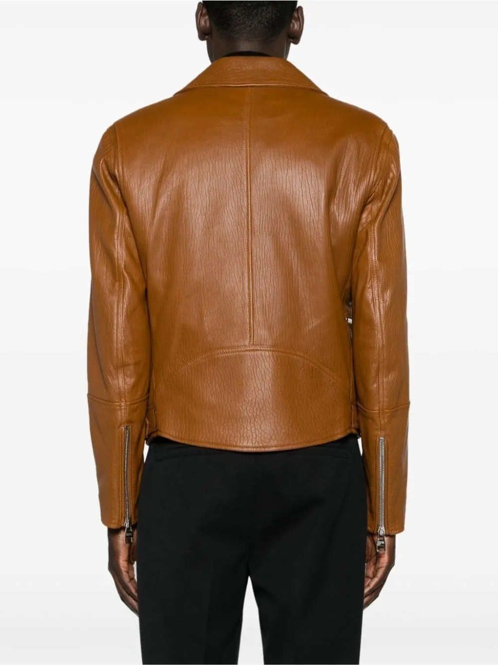   Alexander Mcqueen  Giacca biker in pelle tabacco  