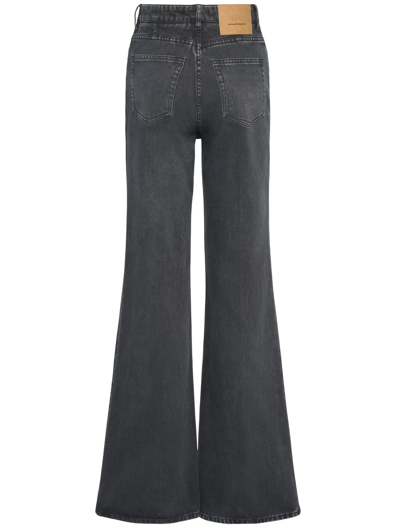 AMI Abbigliamento,Jeans Jeans a gamba ampia in cotone nero 