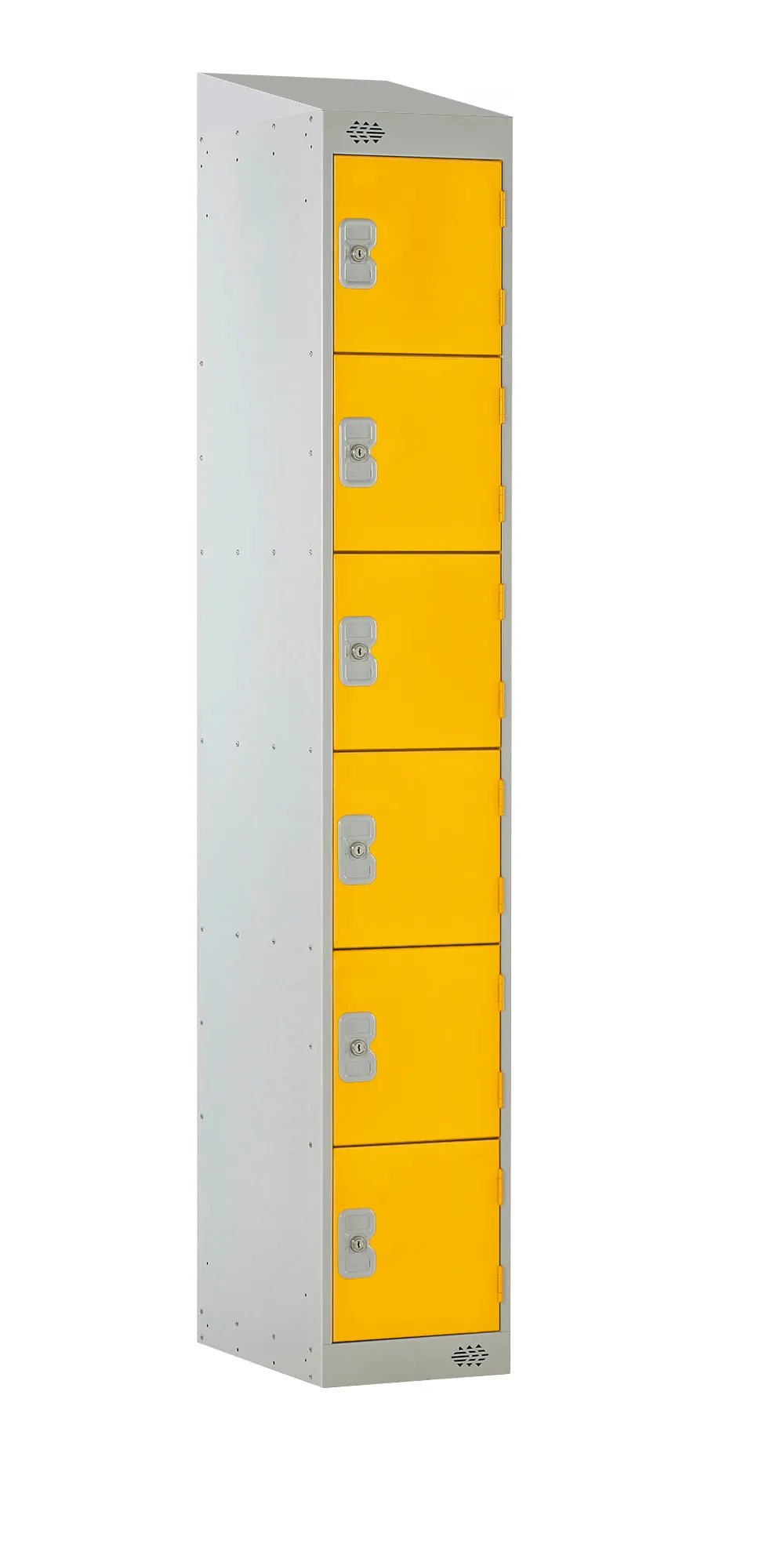 Armadietto Colore giallo RS PRO 6 porta Vented, 1800 mm x 300 mm x 450mm