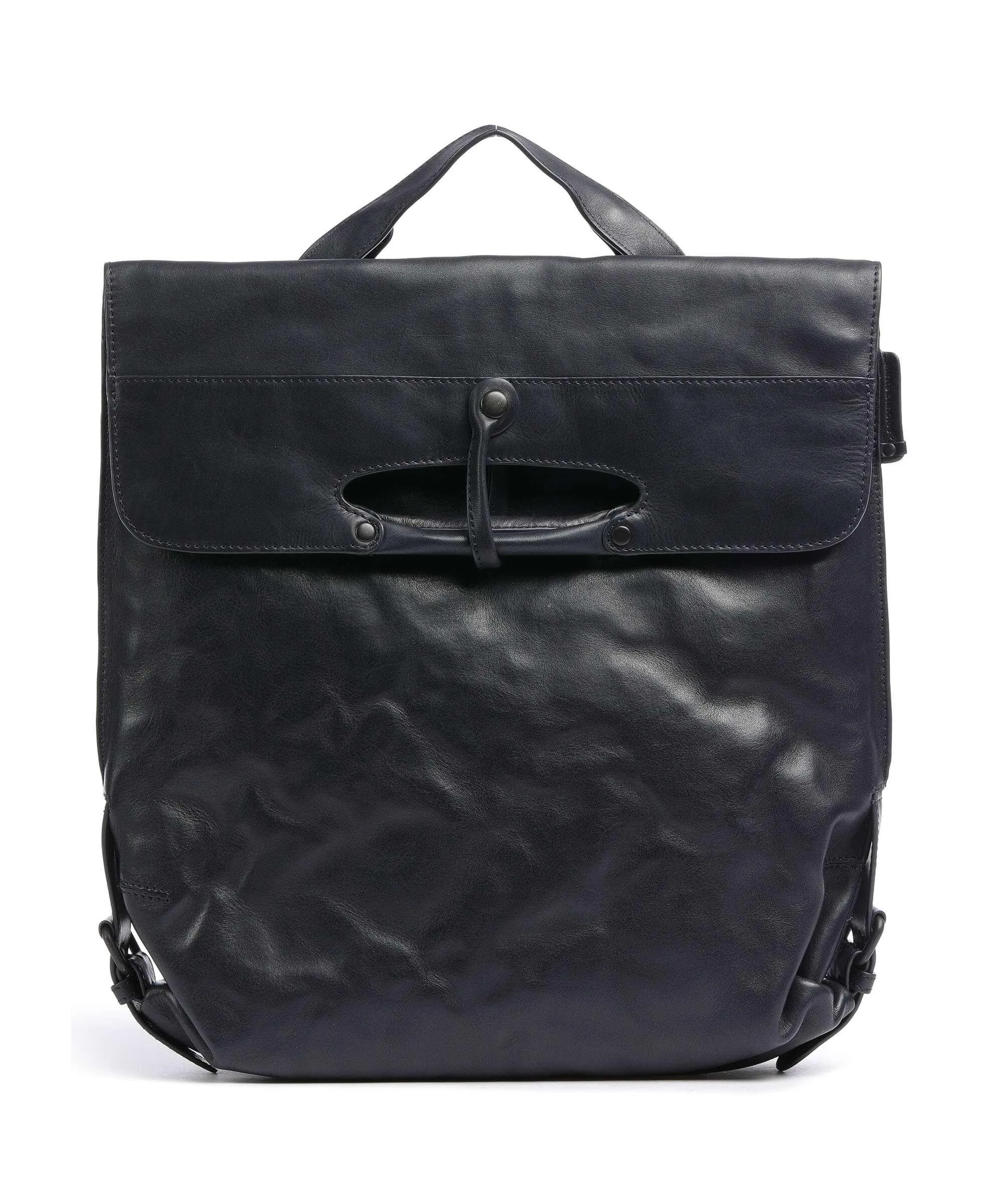  Aunts & Uncles Grandma's Luxury Club Mrs. Apple Strudel Borsa a zainetto 15″ pelle di vacchetta grana blu scuro  