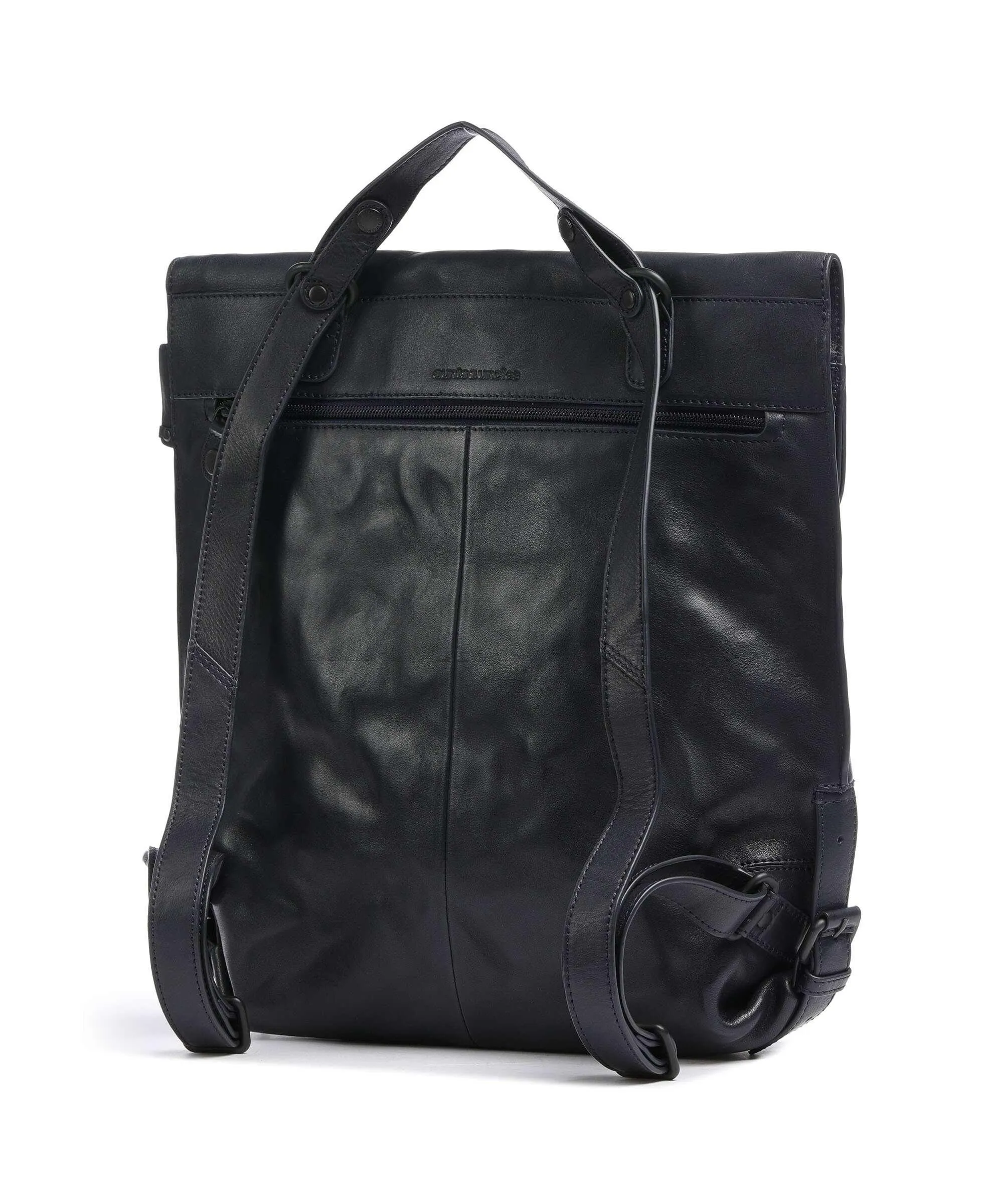  Aunts & Uncles Grandma's Luxury Club Mrs. Apple Strudel Borsa a zainetto 15″ pelle di vacchetta grana blu scuro  