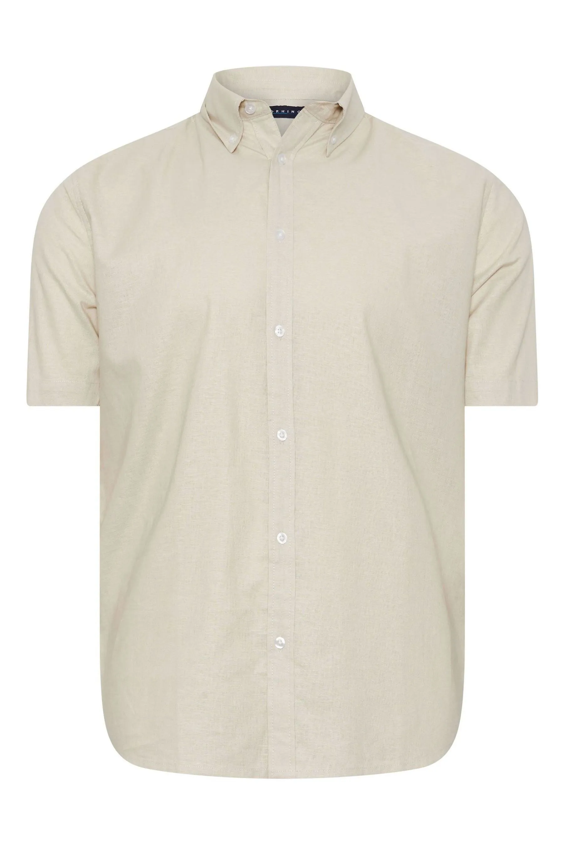 BadRhino Big & Tall - Camicia in Manica corta di prima qualità in lino    