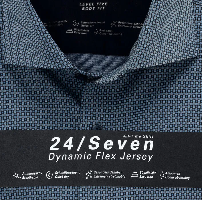 Blue olymp shirt in slim fit jersey
