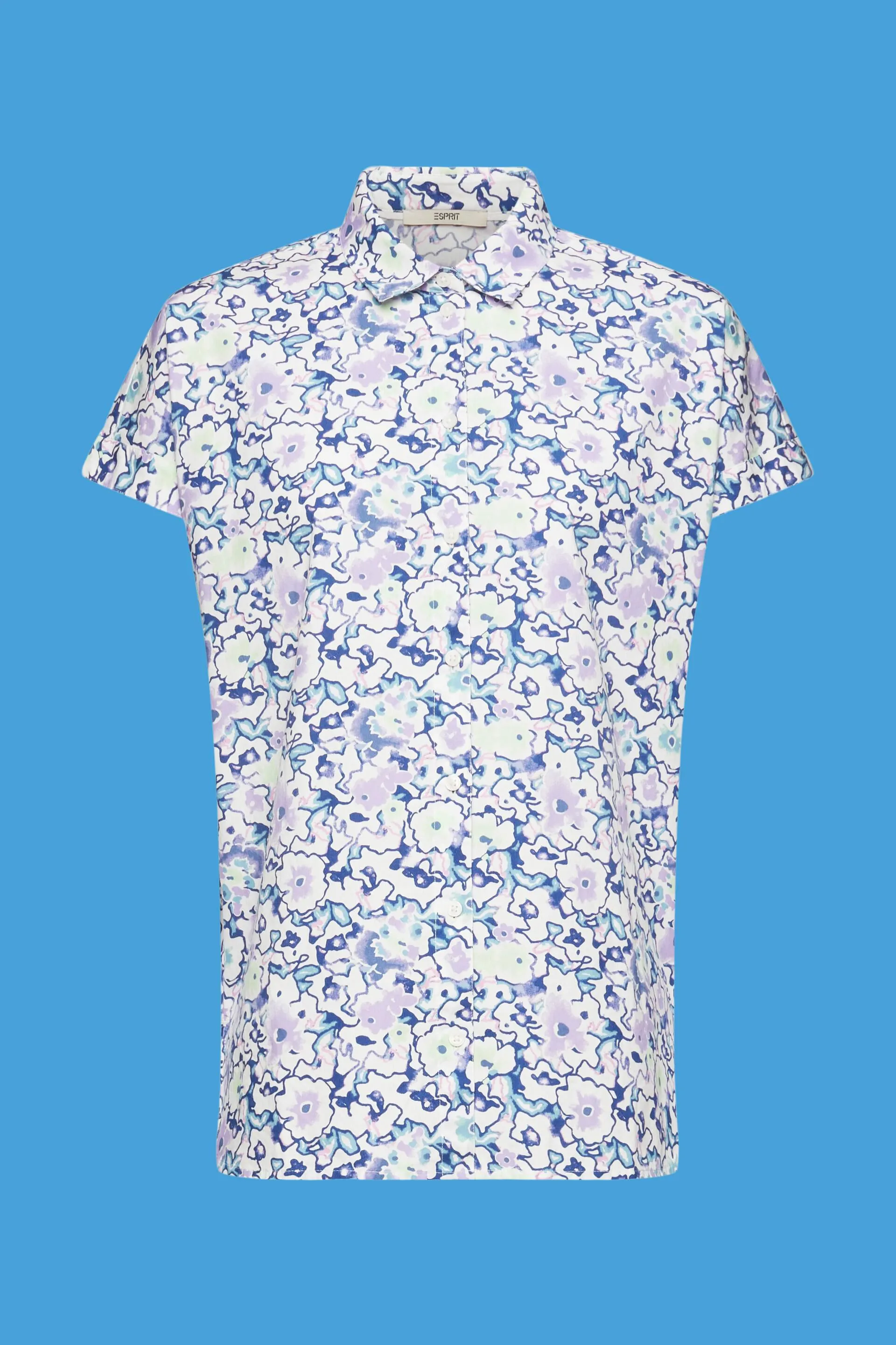 Blusa in cotone con stampa floreale