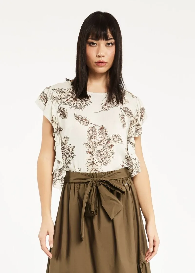 Blusa in twill di viscosa