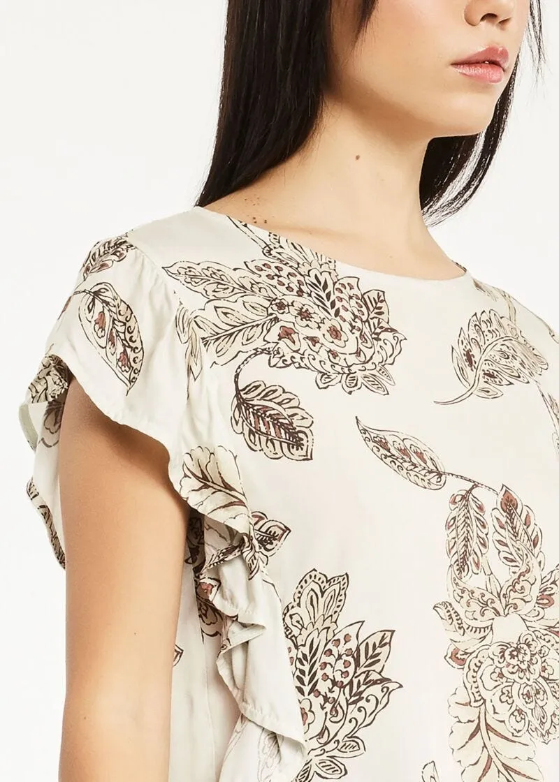 Blusa in twill di viscosa
