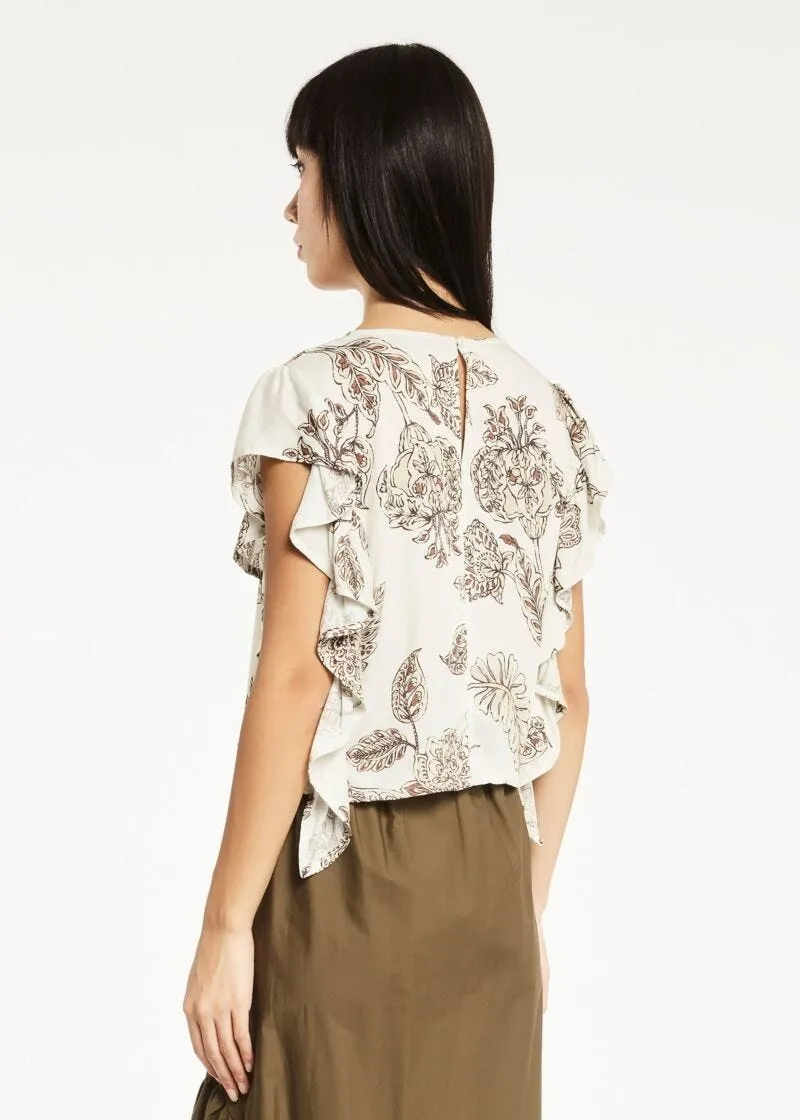 Blusa in twill di viscosa