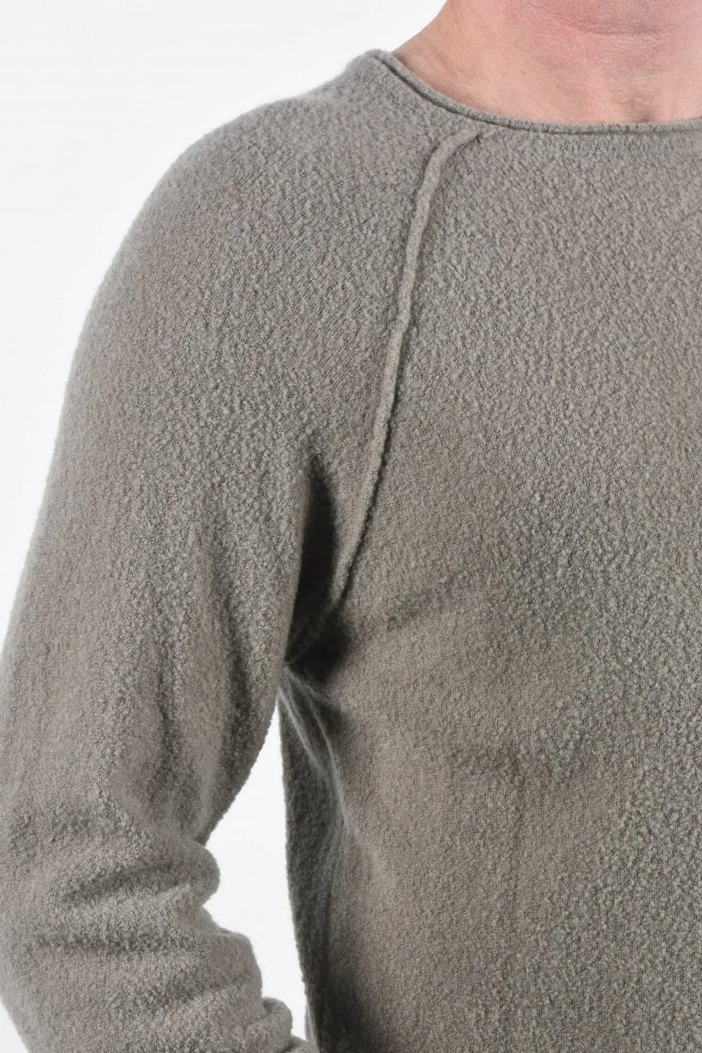 Boiled Wool Round Neck Knit Taupe