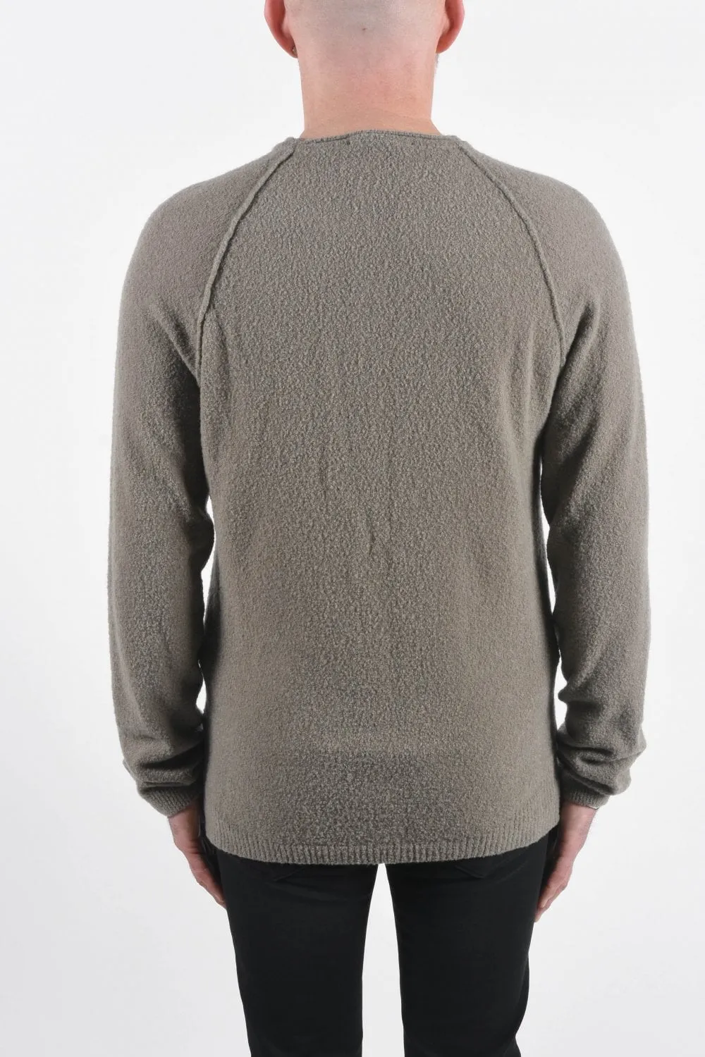 Boiled Wool Round Neck Knit Taupe