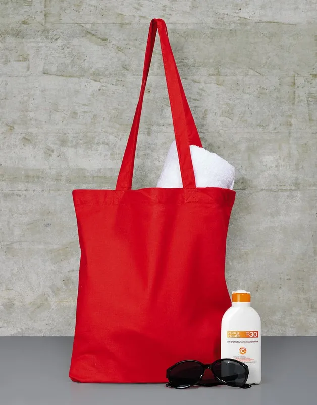Borsa in cotone con manico lungo