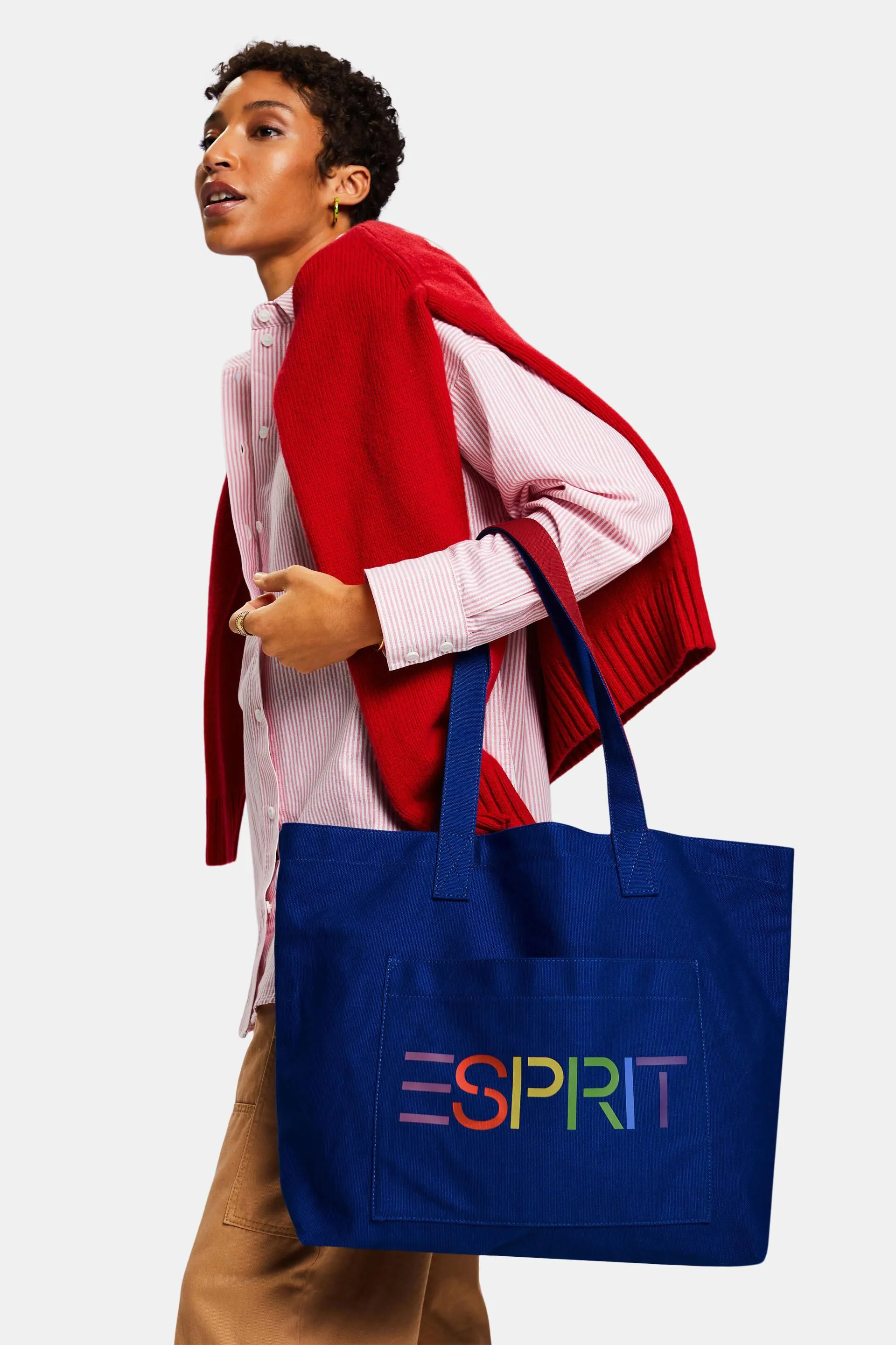 Borsa in tela con logo
