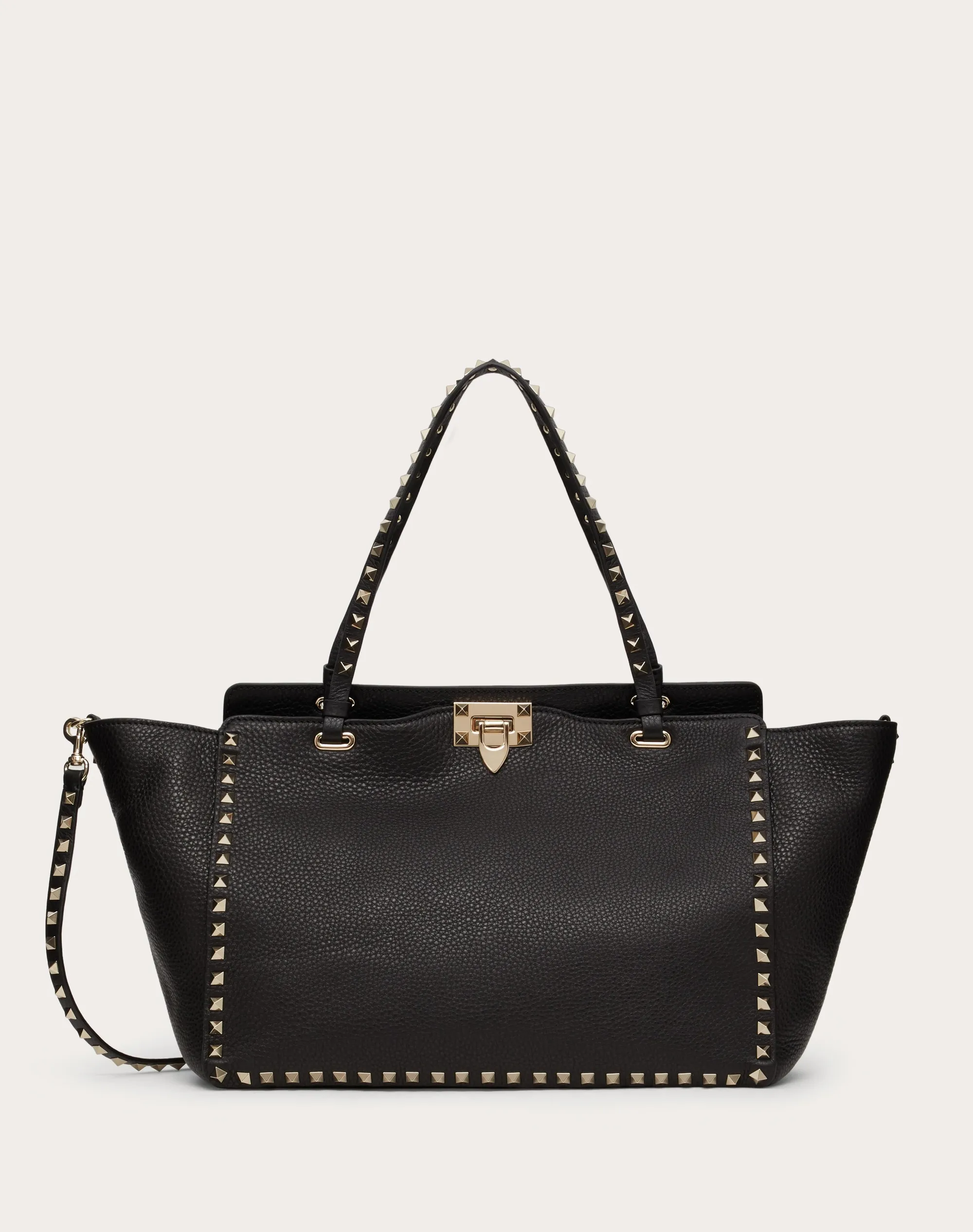BORSA MEDIA ROCKSTUD IN VITELLO GRANATO
