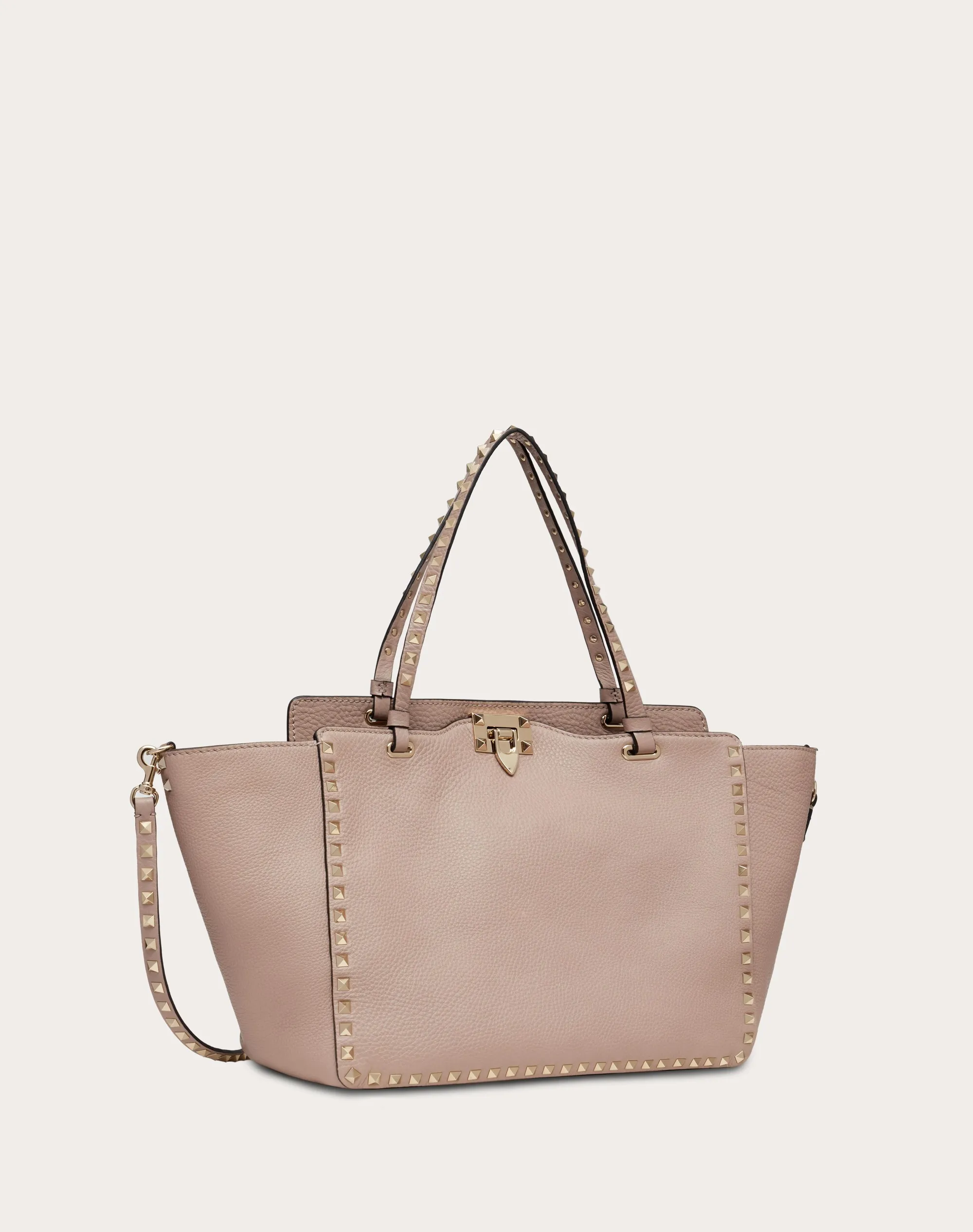 BORSA MEDIA ROCKSTUD IN VITELLO GRANATO
