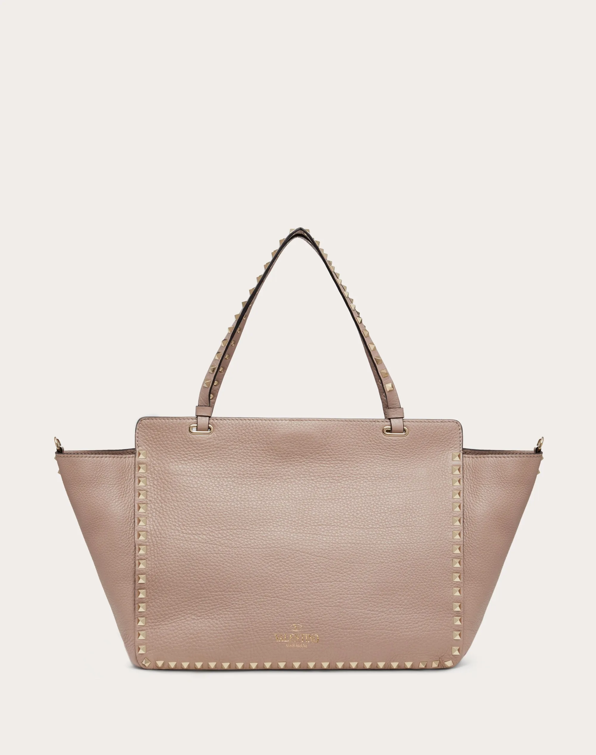 BORSA MEDIA ROCKSTUD IN VITELLO GRANATO