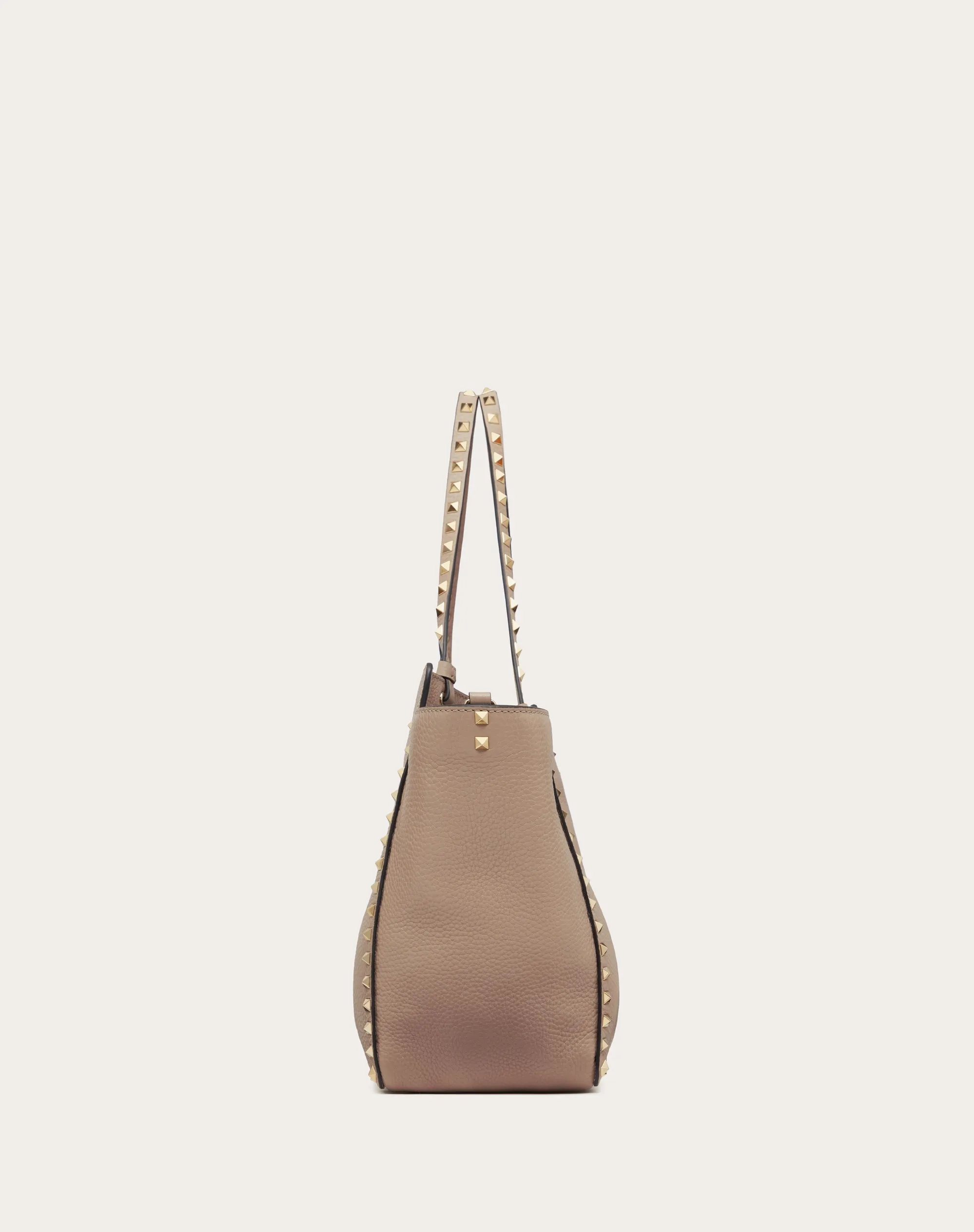 BORSA MEDIA ROCKSTUD IN VITELLO GRANATO