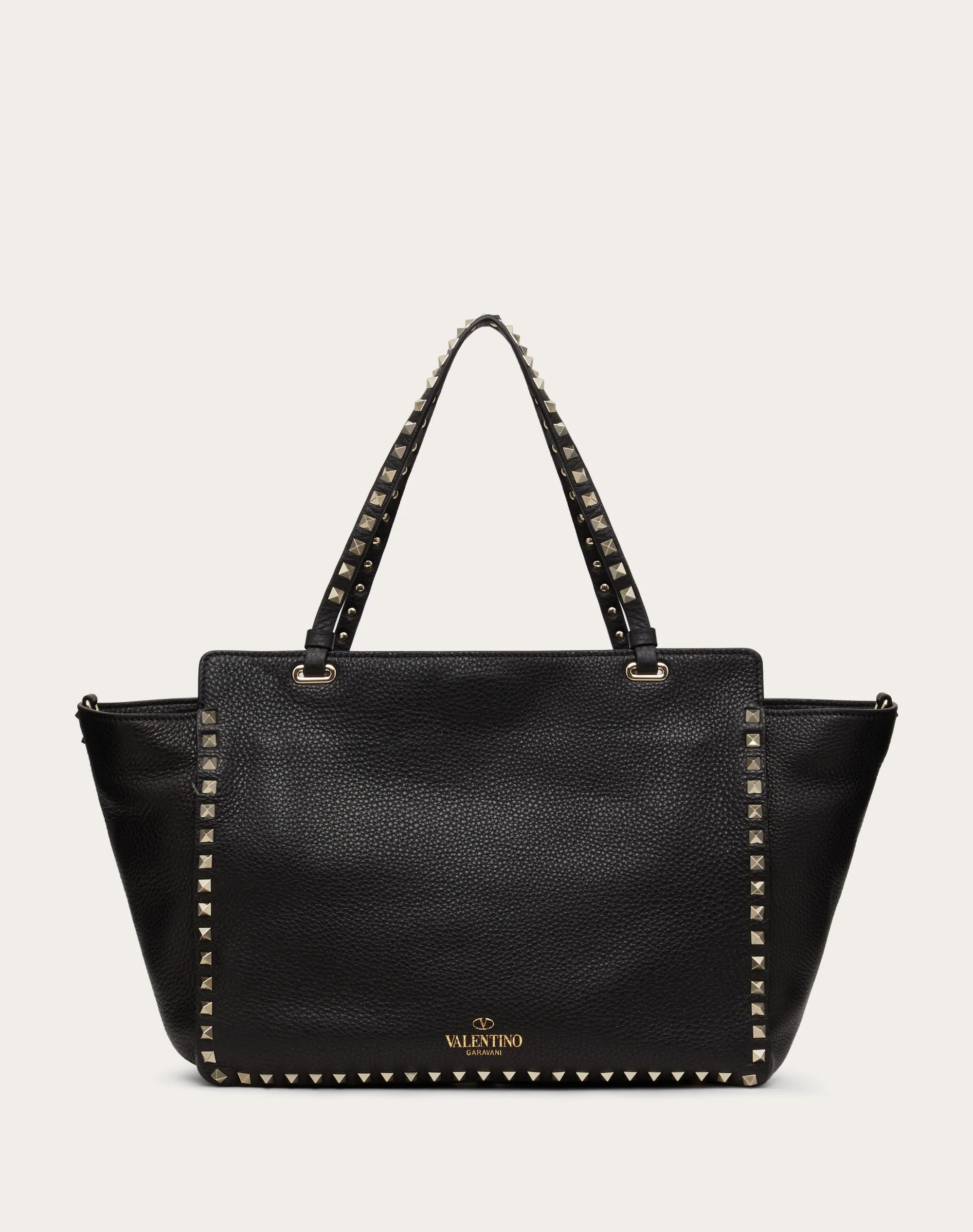 BORSA MEDIA ROCKSTUD IN VITELLO GRANATO