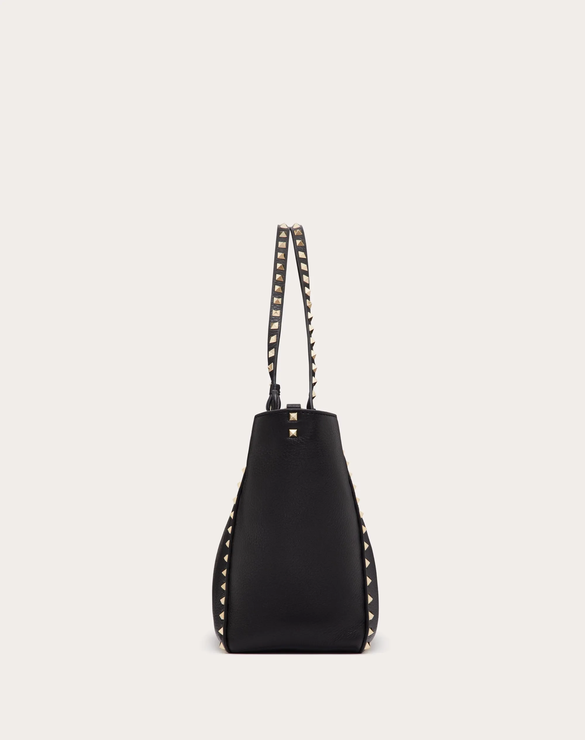 BORSA MEDIA ROCKSTUD IN VITELLO GRANATO