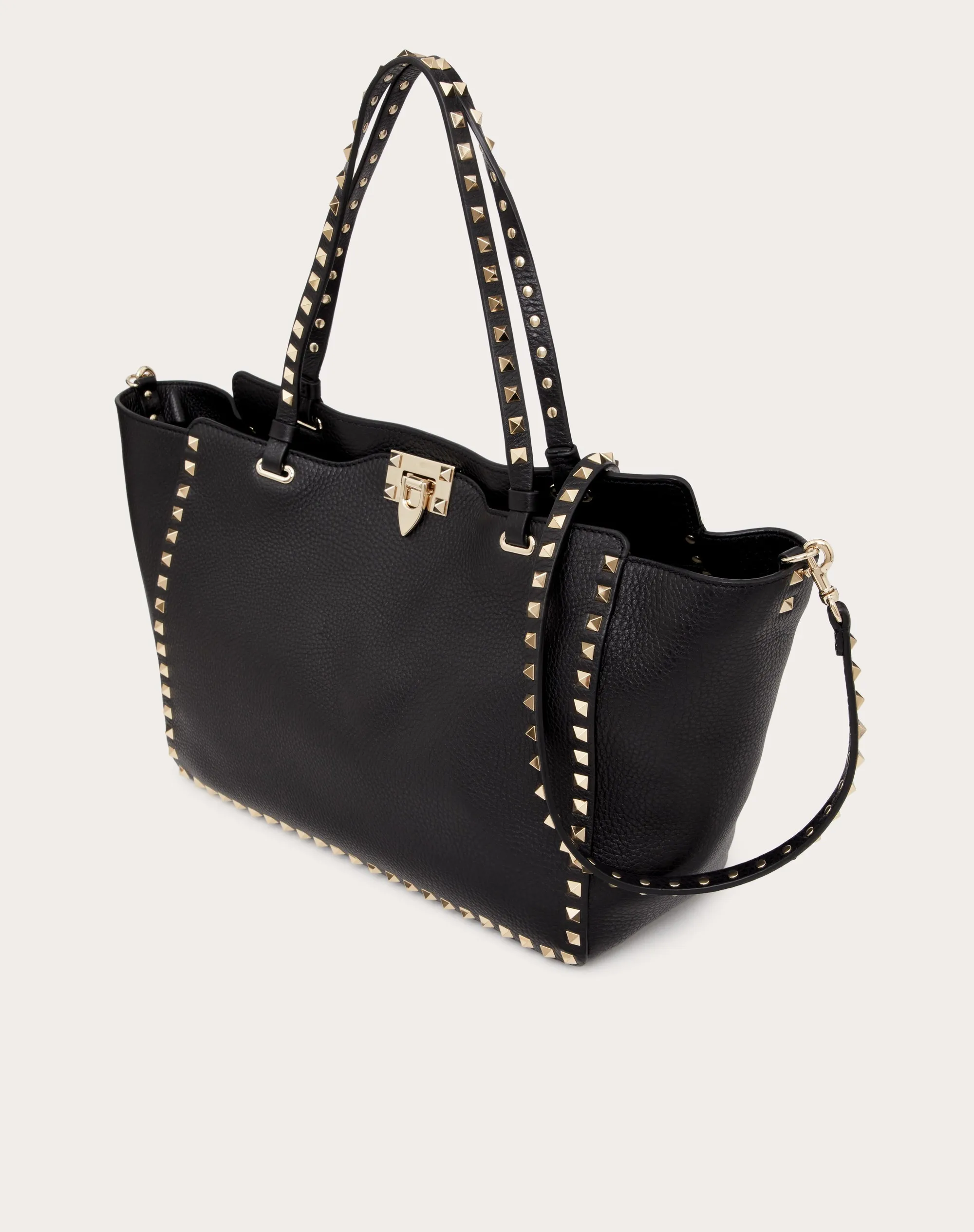 BORSA MEDIA ROCKSTUD IN VITELLO GRANATO