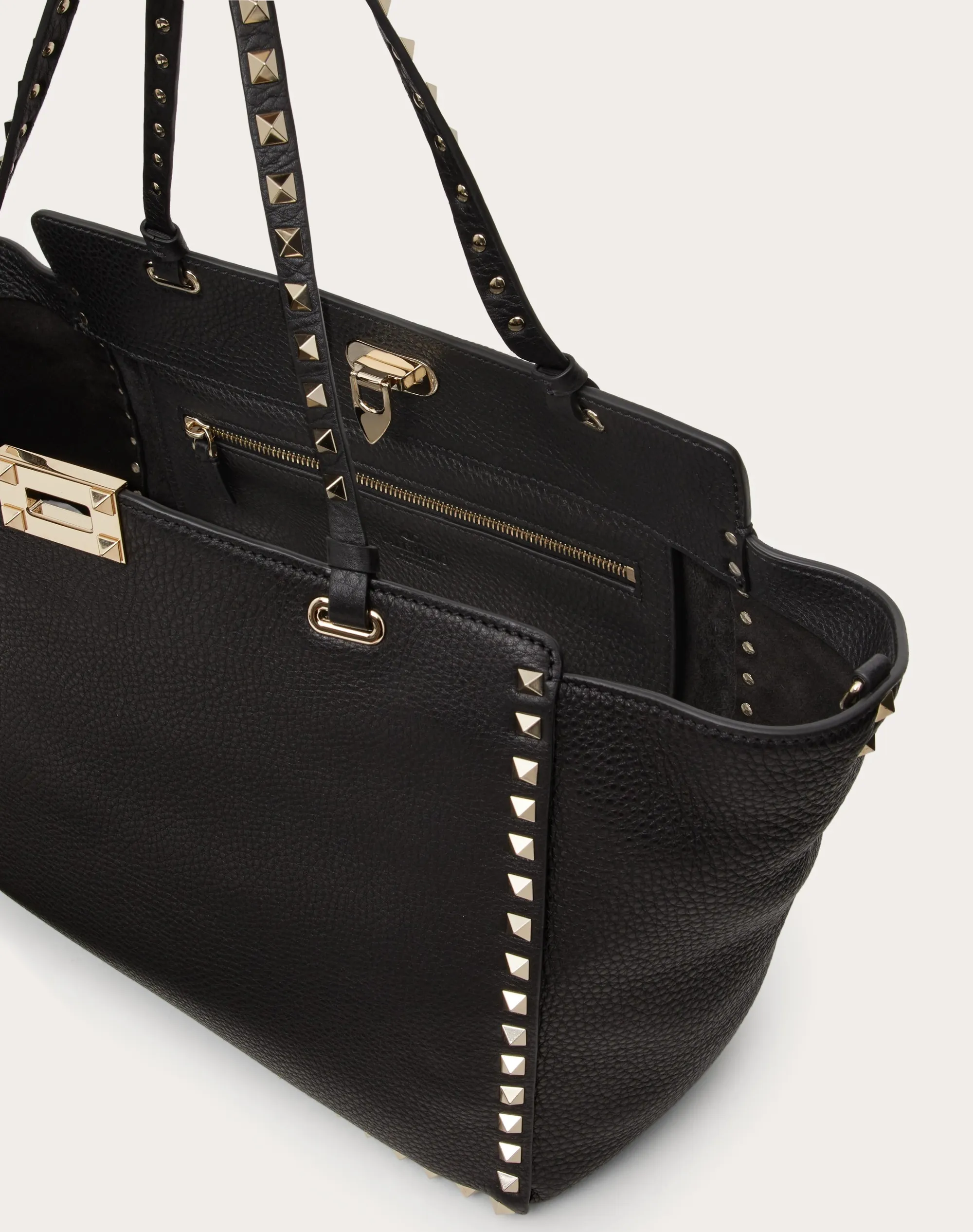 BORSA MEDIA ROCKSTUD IN VITELLO GRANATO