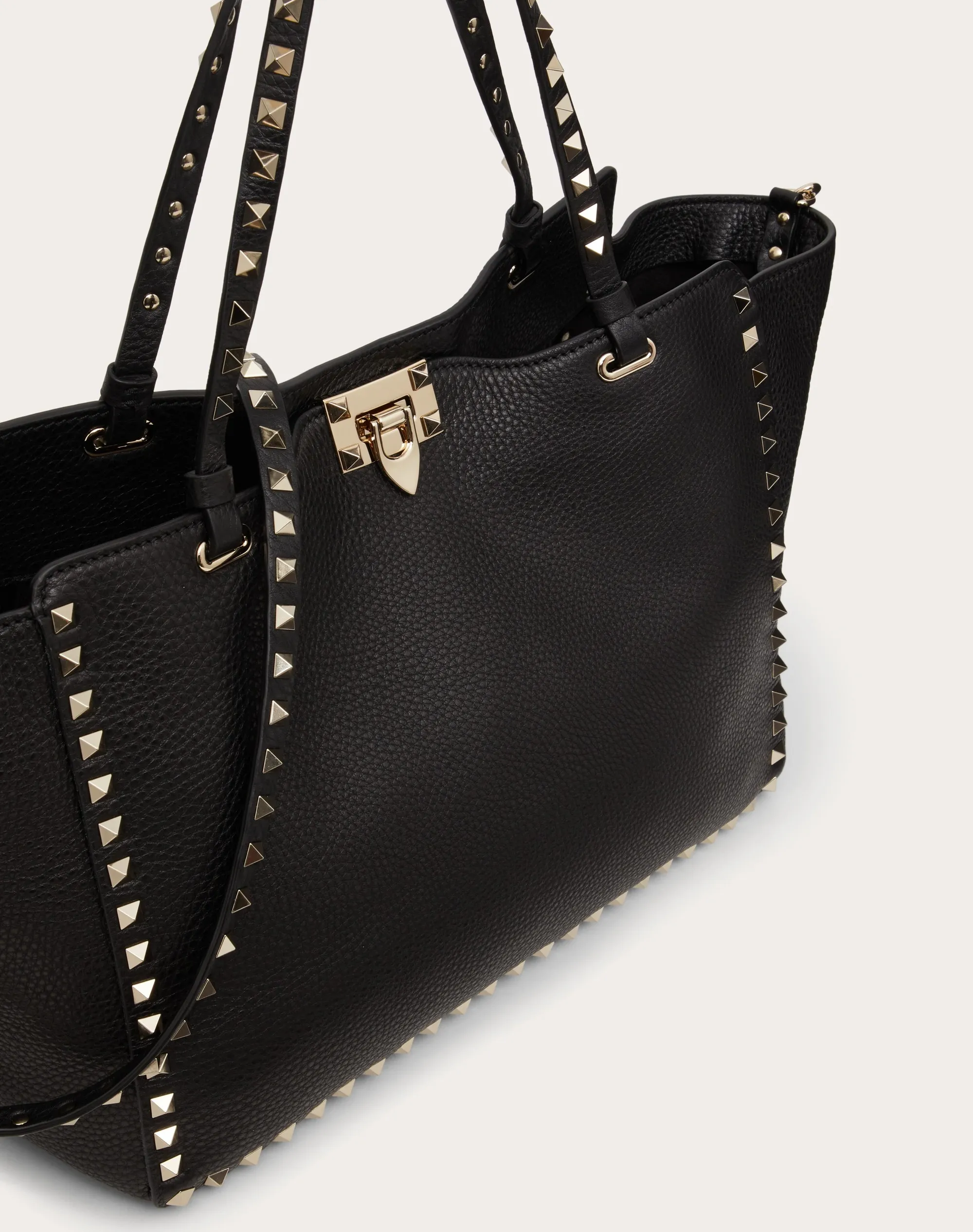 BORSA MEDIA ROCKSTUD IN VITELLO GRANATO