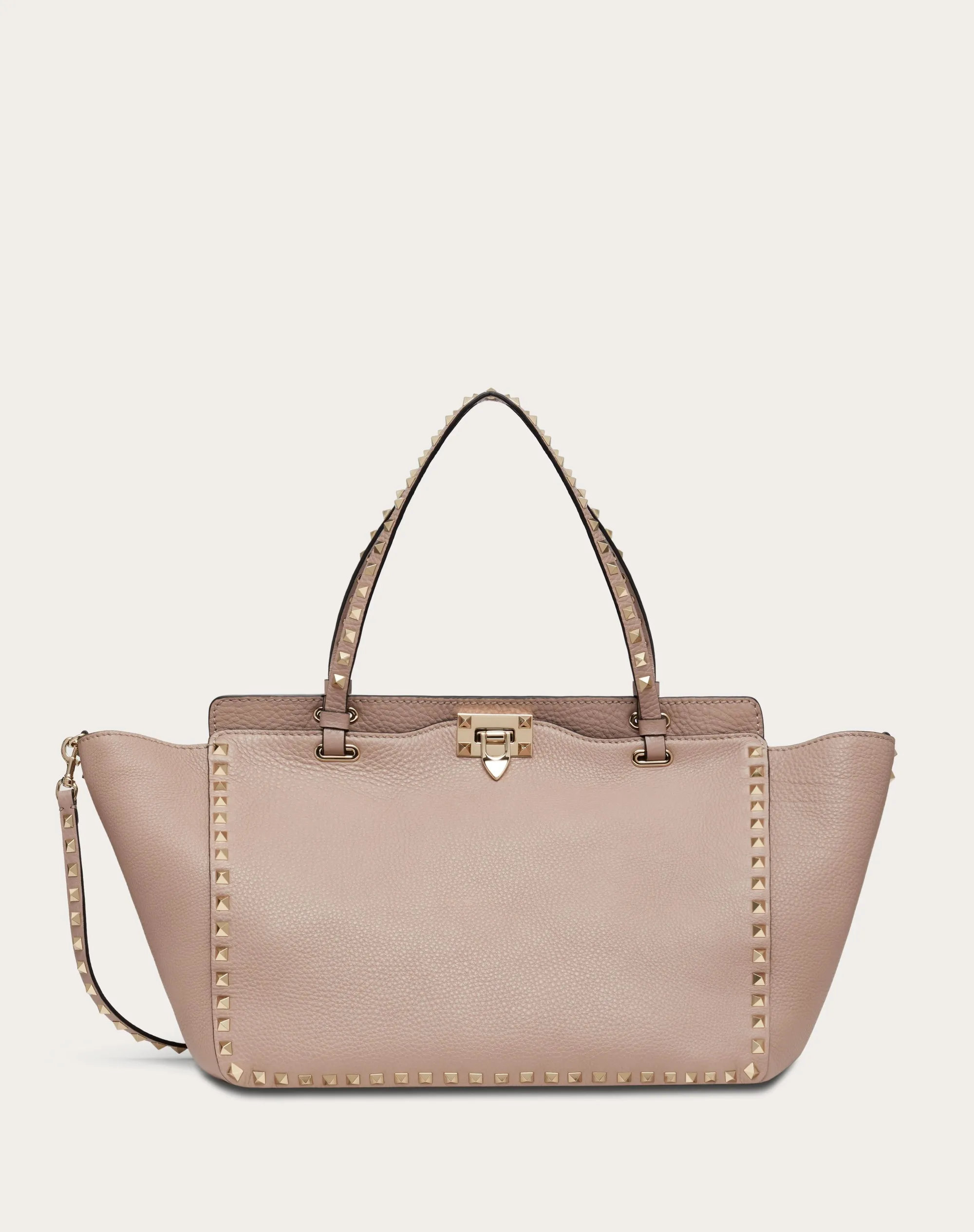 BORSA MEDIA ROCKSTUD IN VITELLO GRANATO