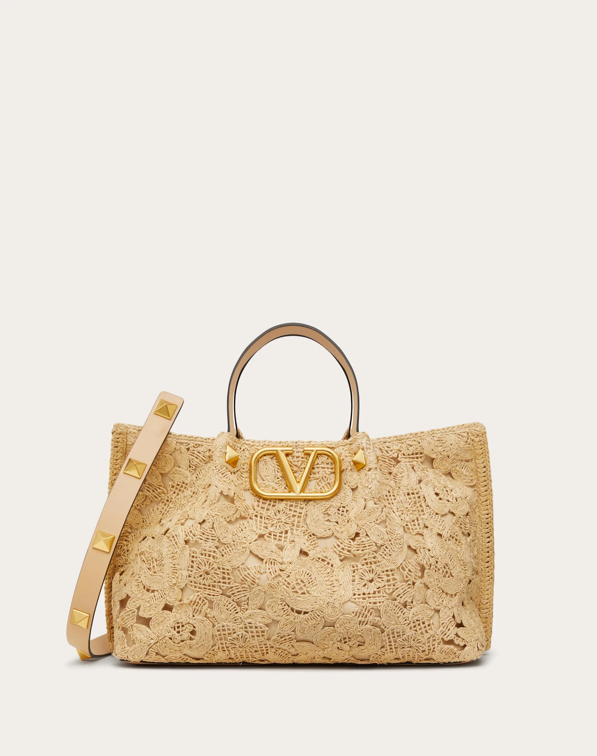 BORSA SHOPPING MEDIA IN RAFIA EFFETTO PIZZO