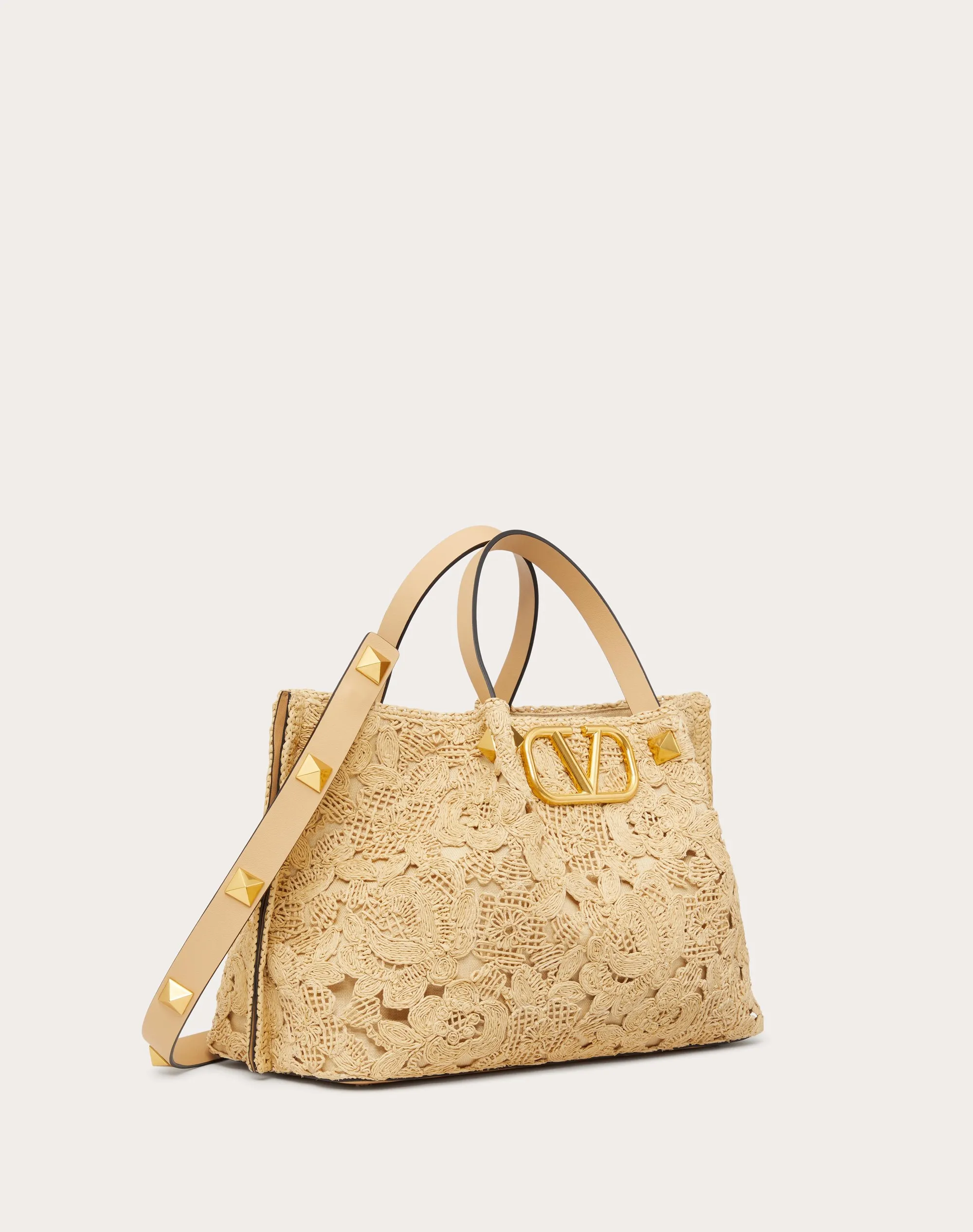 BORSA SHOPPING MEDIA IN RAFIA EFFETTO PIZZO