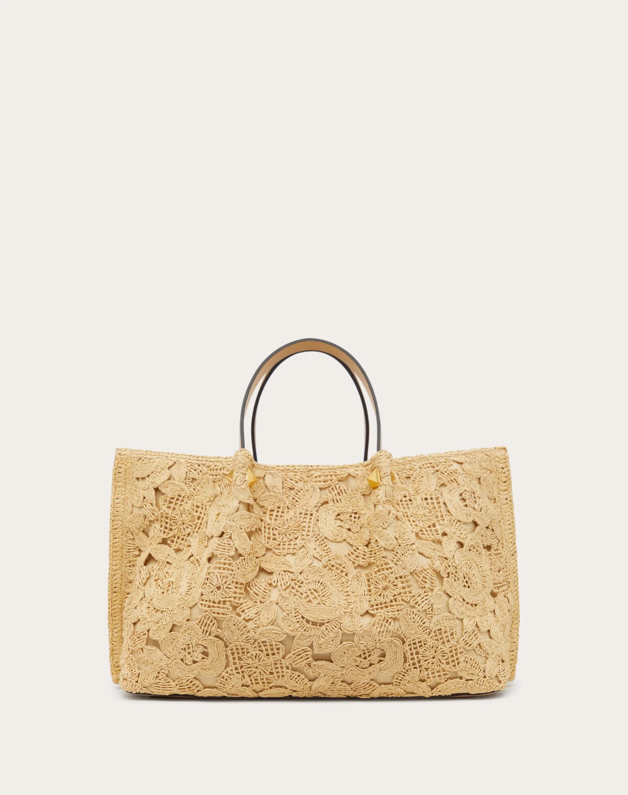 BORSA SHOPPING MEDIA IN RAFIA EFFETTO PIZZO