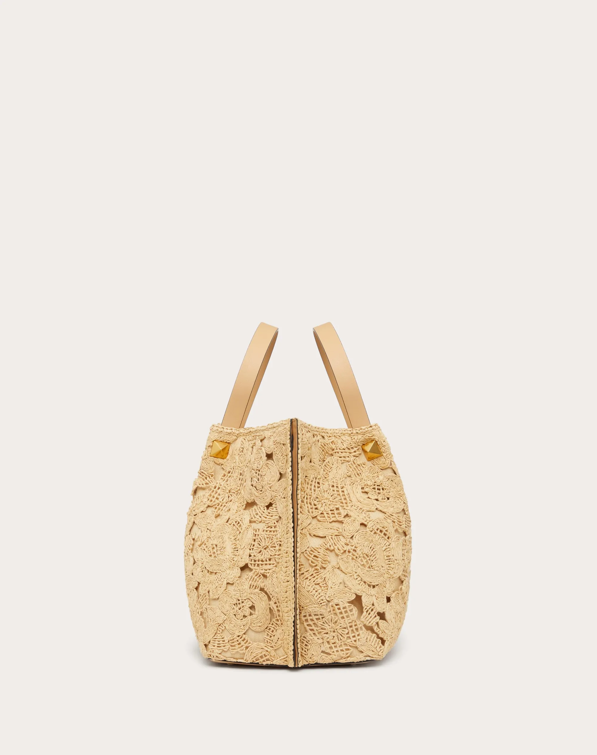 BORSA SHOPPING MEDIA IN RAFIA EFFETTO PIZZO