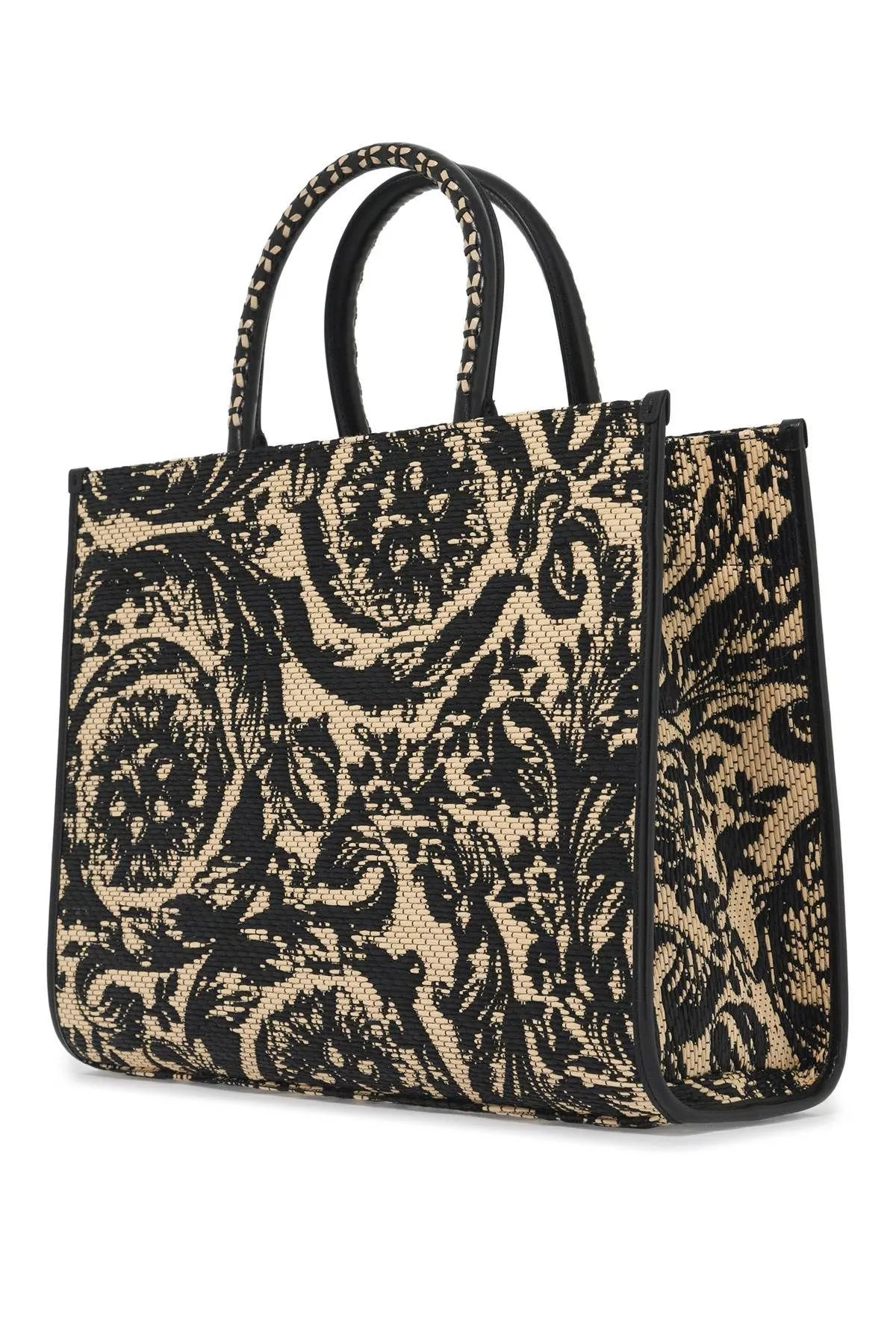 Borsa tote media in rafia Athena Barocco