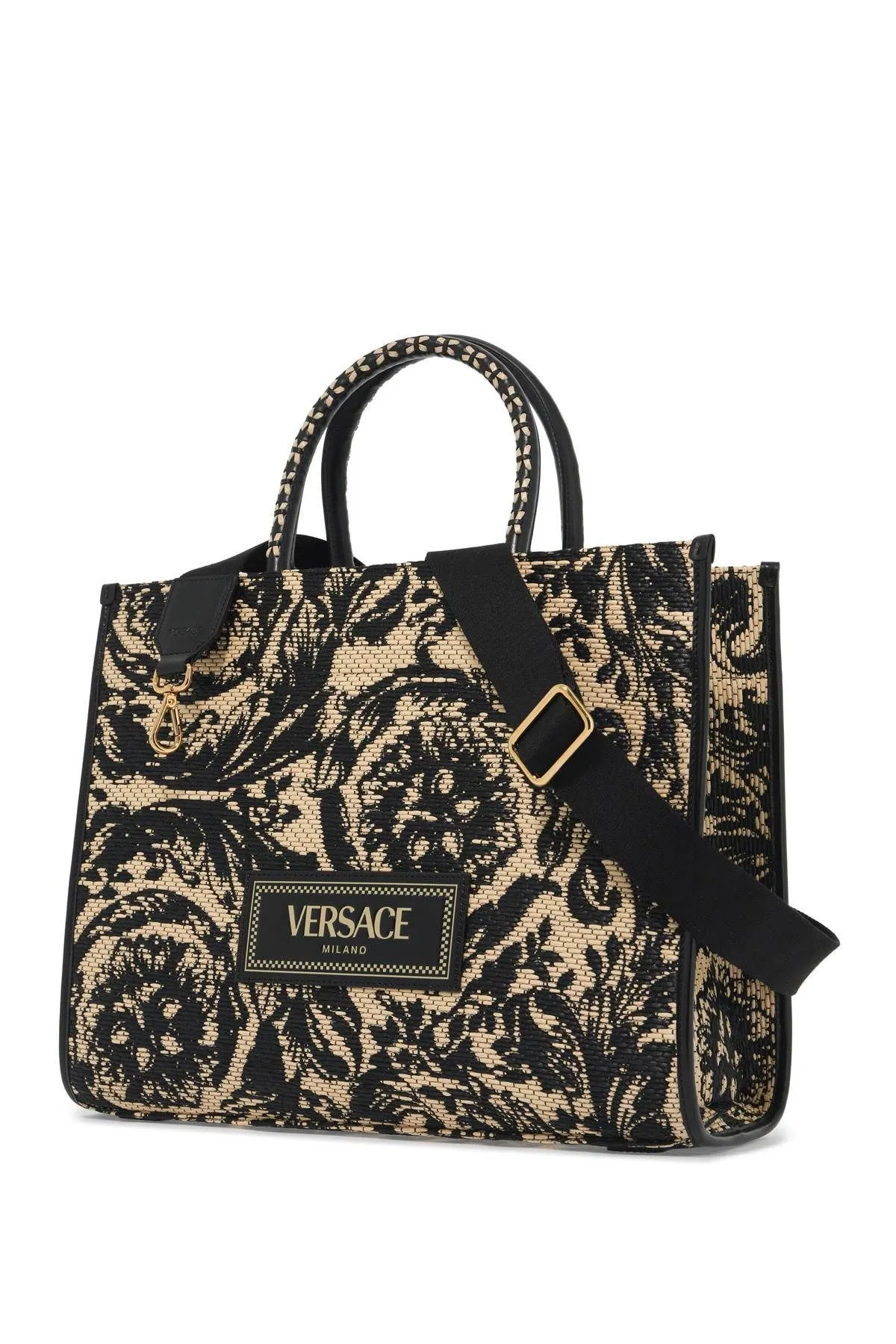 Borsa tote media in rafia Athena Barocco