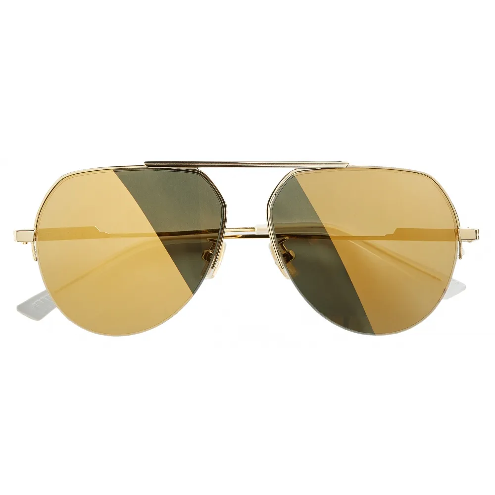 Bottega Veneta - Metal Aviator Sunglasses - Gold - Sunglasses - Bottega Veneta Eyewear