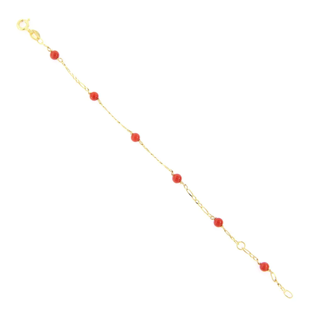 Bracciale Battesimo in Oro Giallo con Coralli