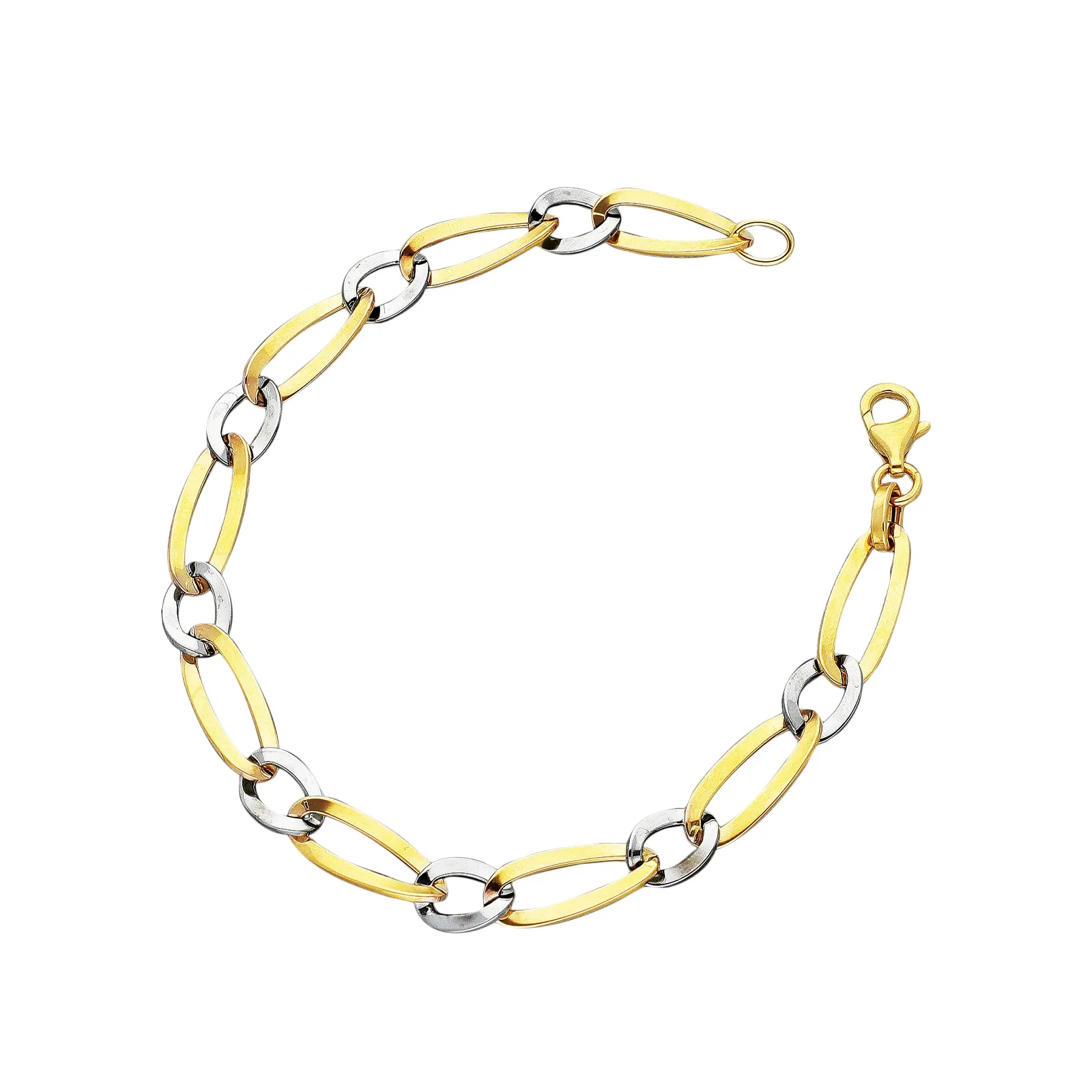 Bracciale Donna Fantasia in Oro Giallo e Bianco 18k, cm 20.