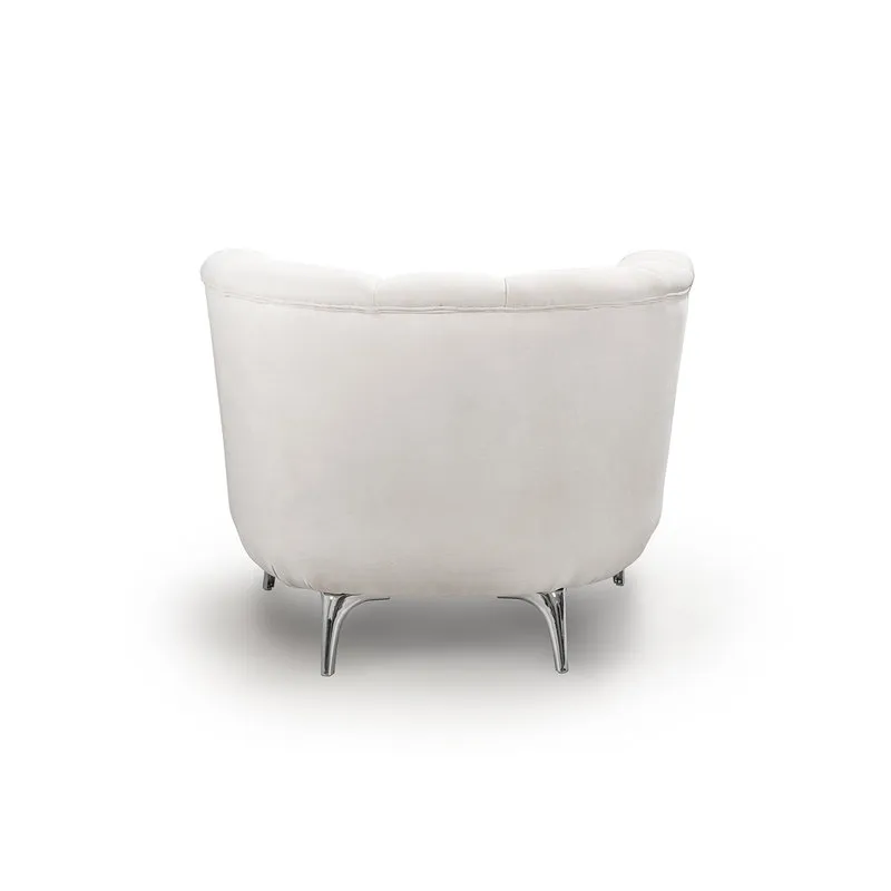 Braid Poltrona Peggy in tessuto, bianco lunare
