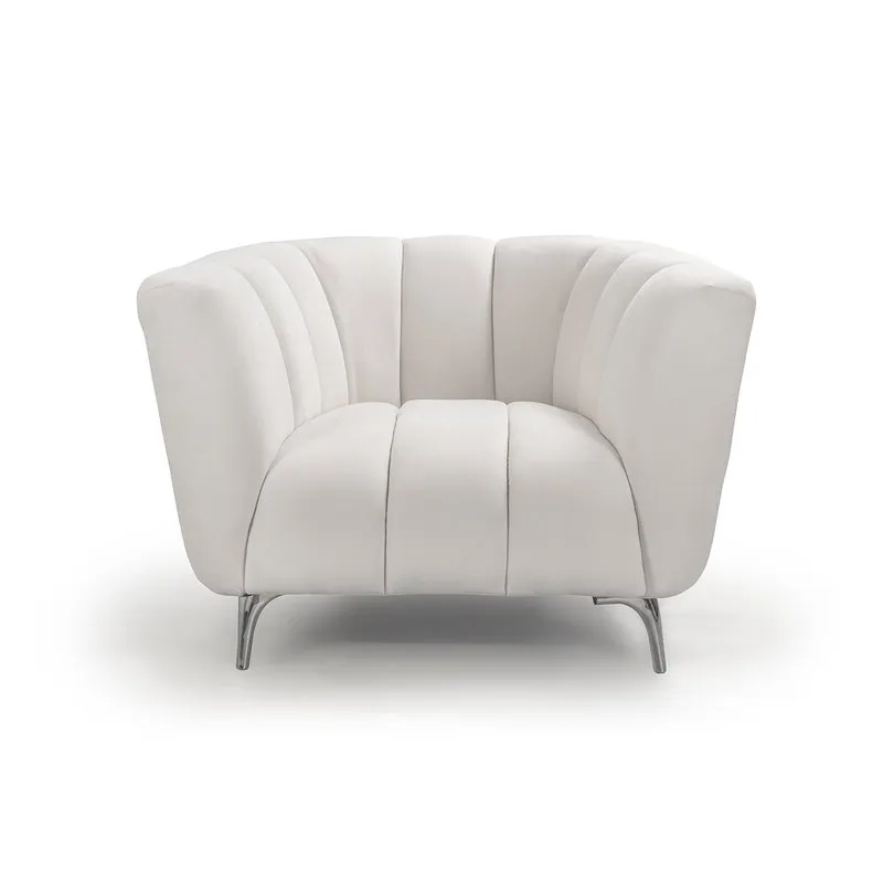 Braid Poltrona Peggy in tessuto, bianco lunare
