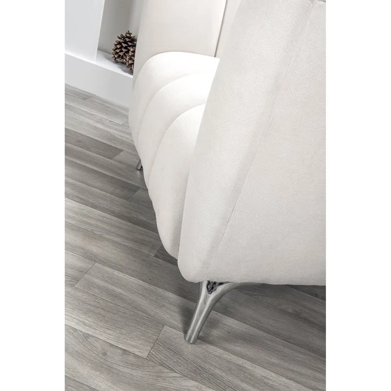Braid Poltrona Peggy in tessuto, bianco lunare