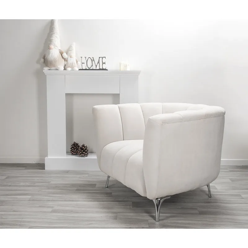 Braid Poltrona Peggy in tessuto, bianco lunare
