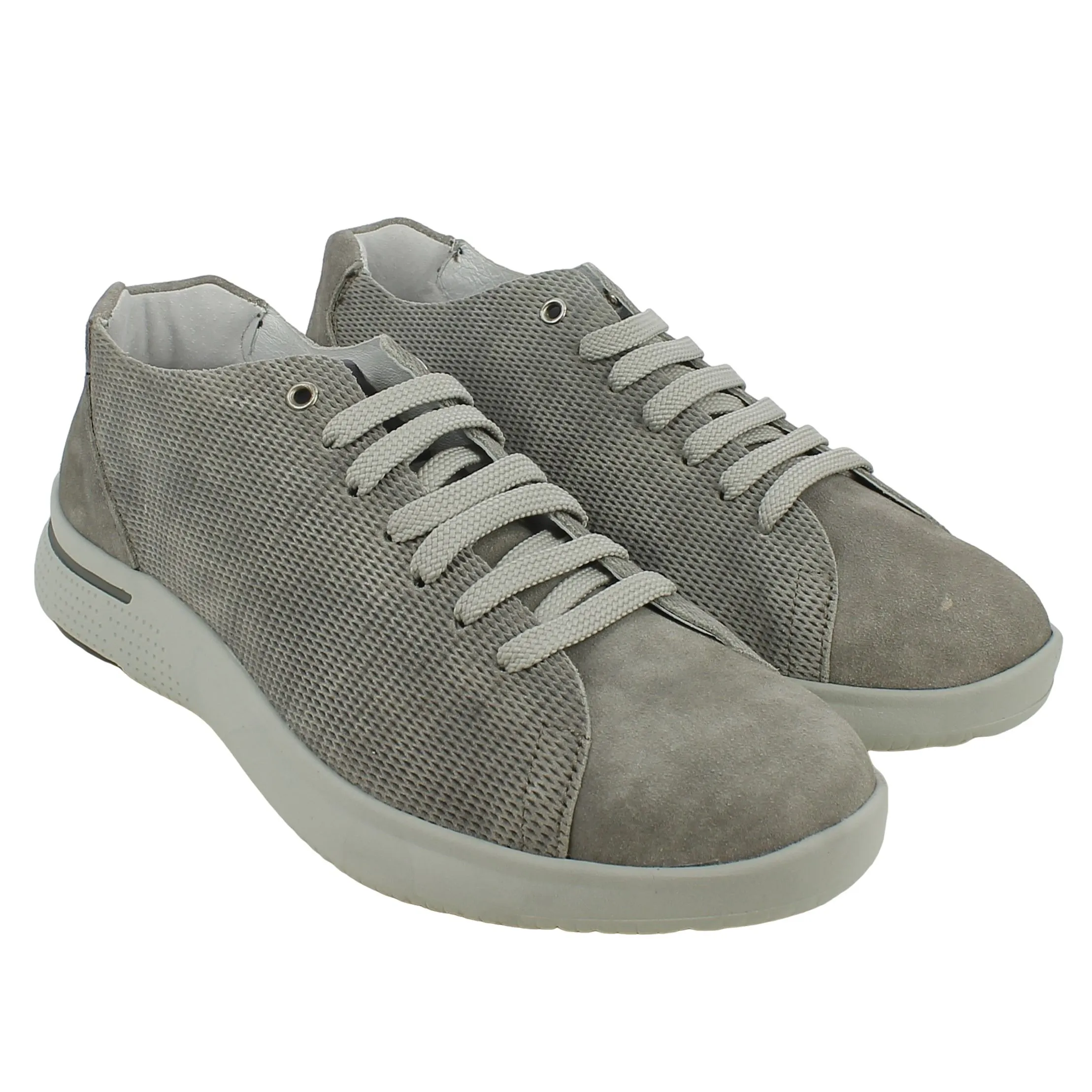 BRAND  Sneaker in Nabuk grigio 