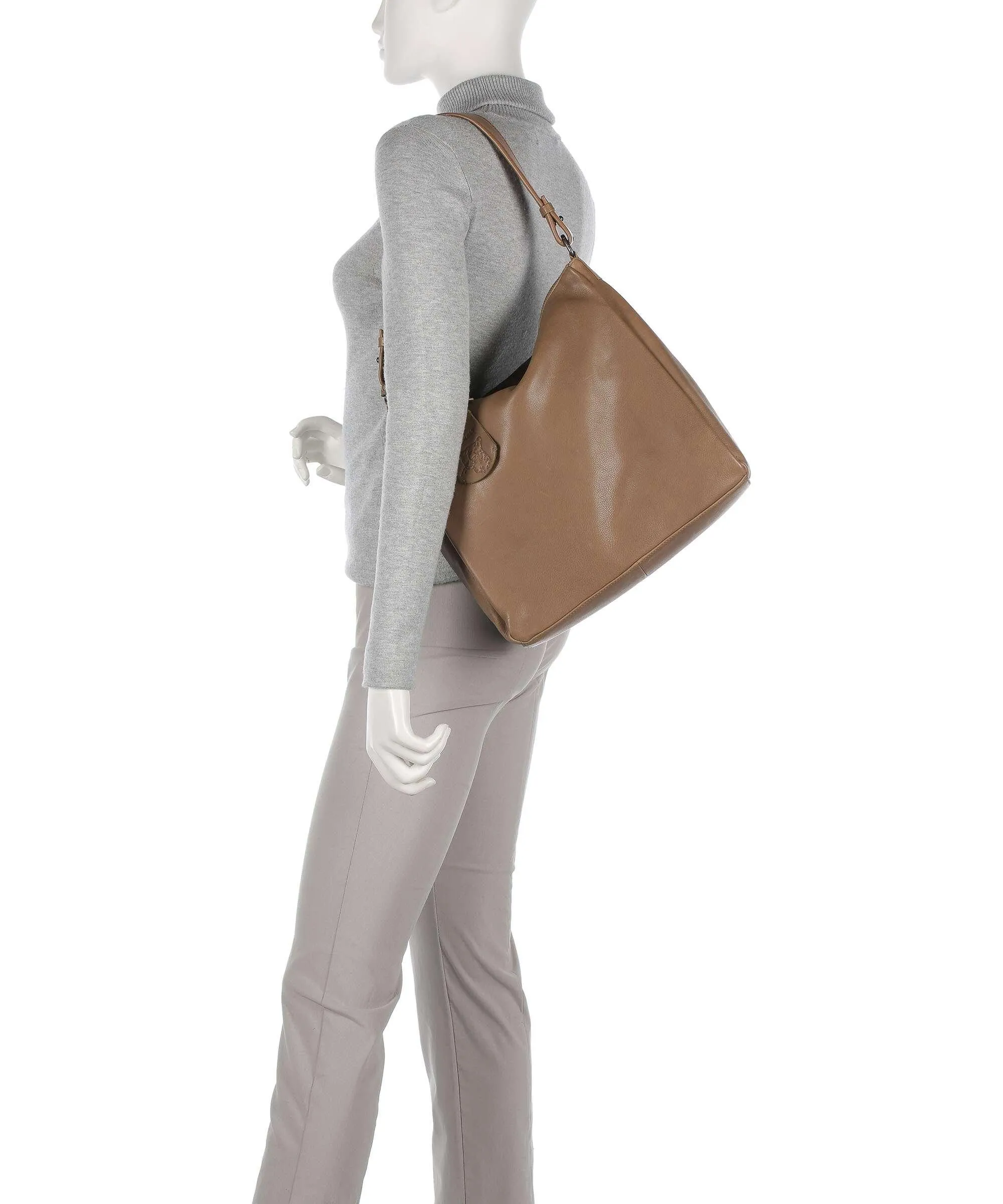  Burkely Just Jolie Borsa hobo pelle granulata cachi  