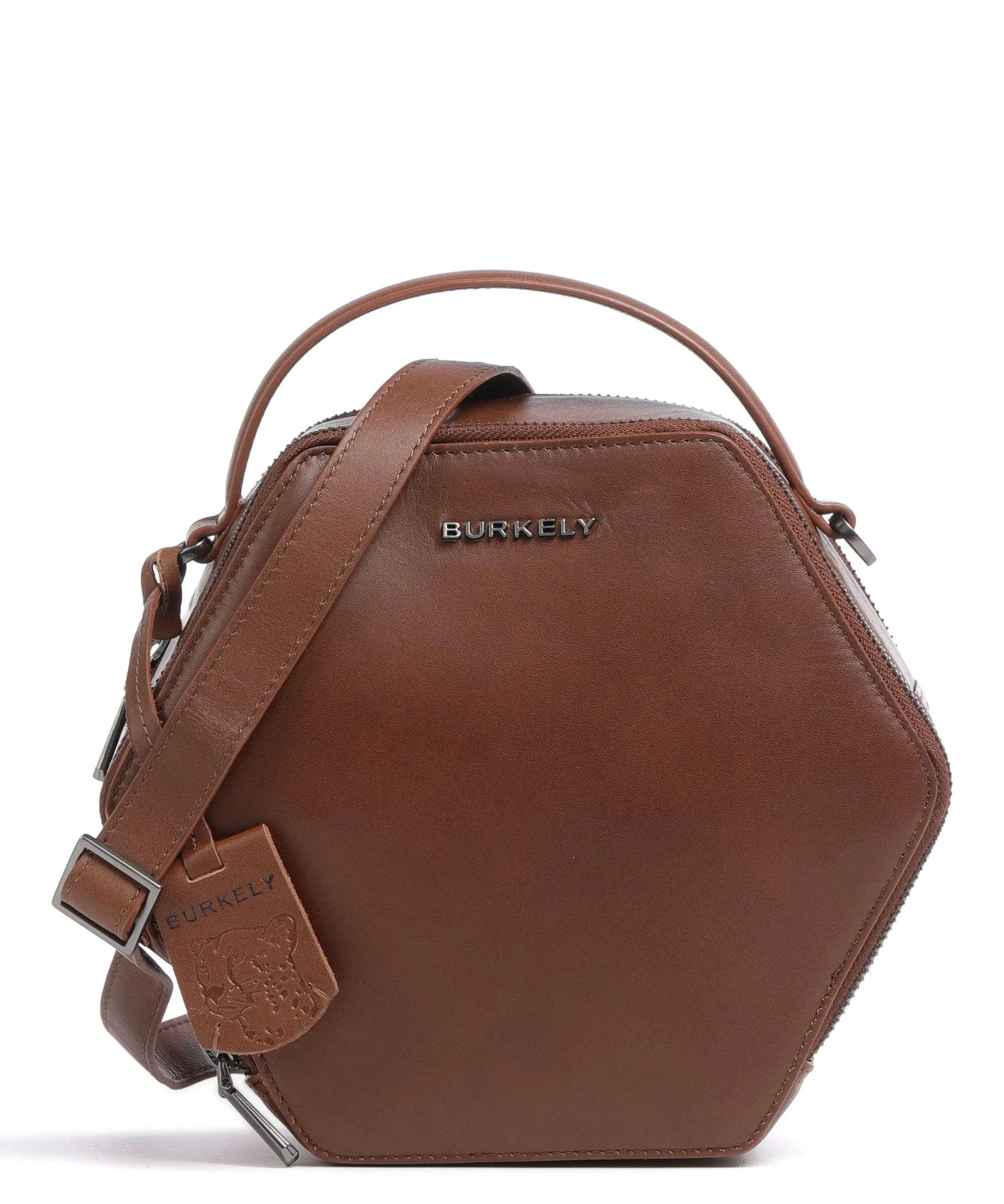  Burkely Nocturnal Nova Borsa a tracolla pelle a grana fine cognac  